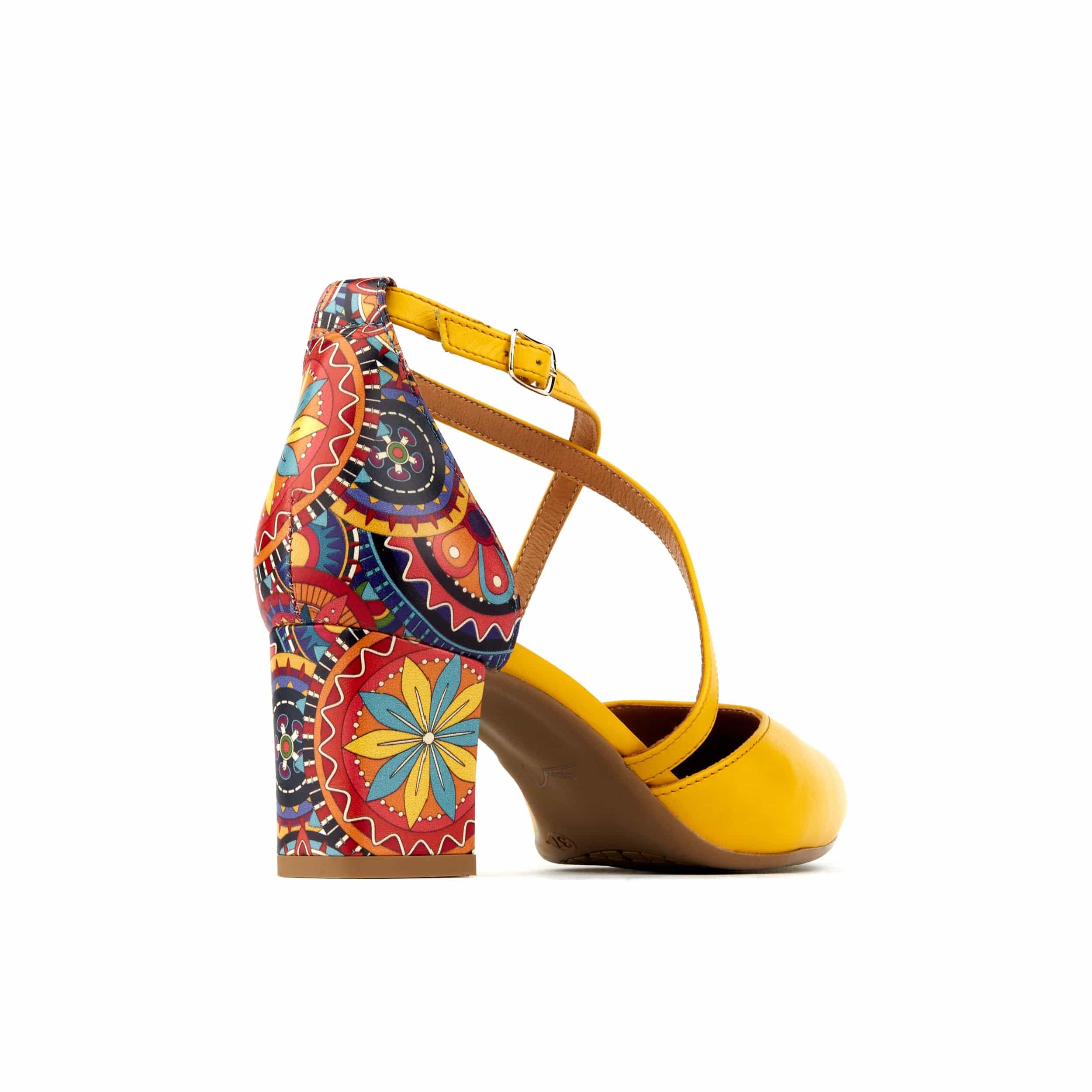 Dannii - Yellow Signature - Women's 2.4 inch block heel closed toe leather sandal - Image 4
