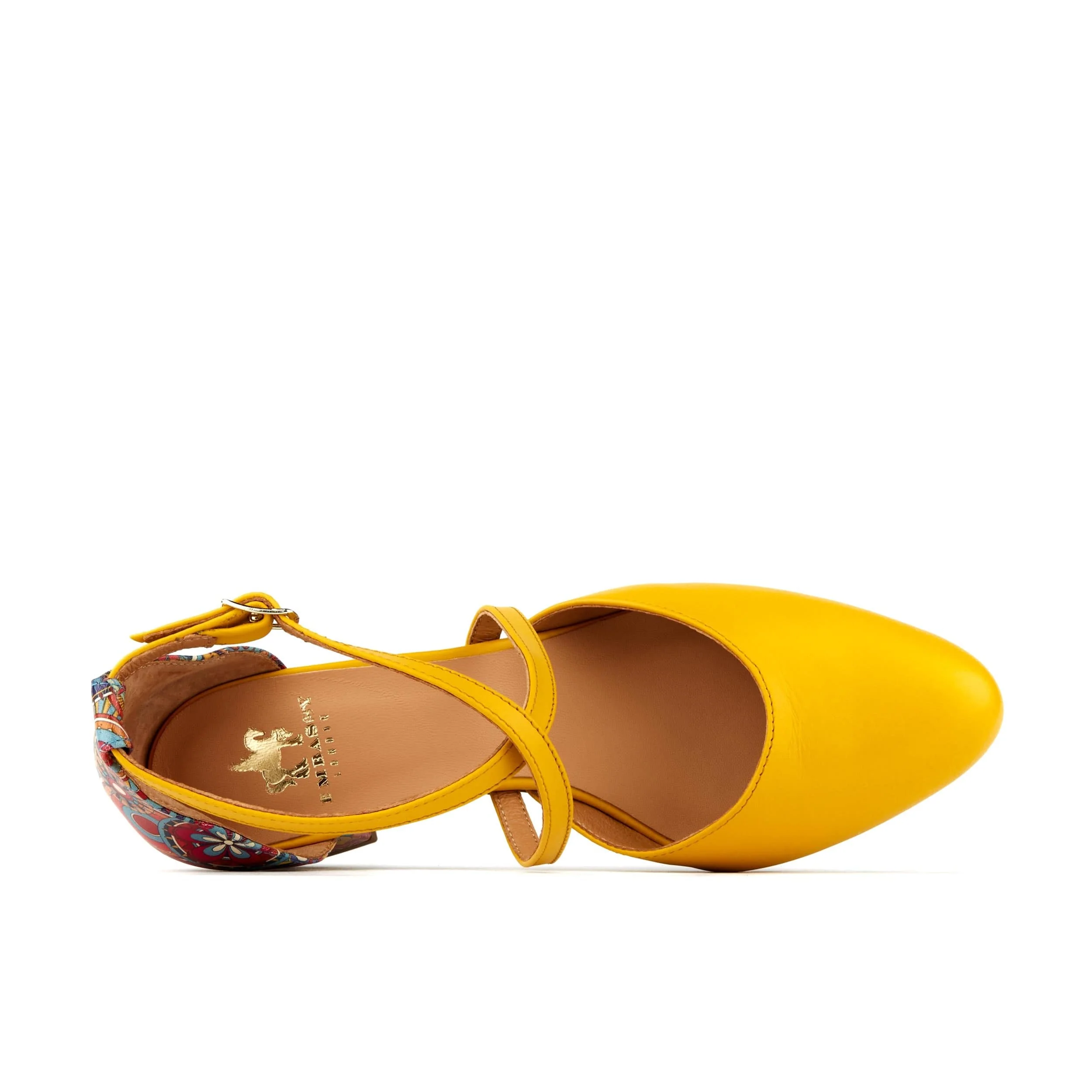 Dannii - Yellow Signature - Women's 2.4 inch block heel closed toe leather sandal - Image 5