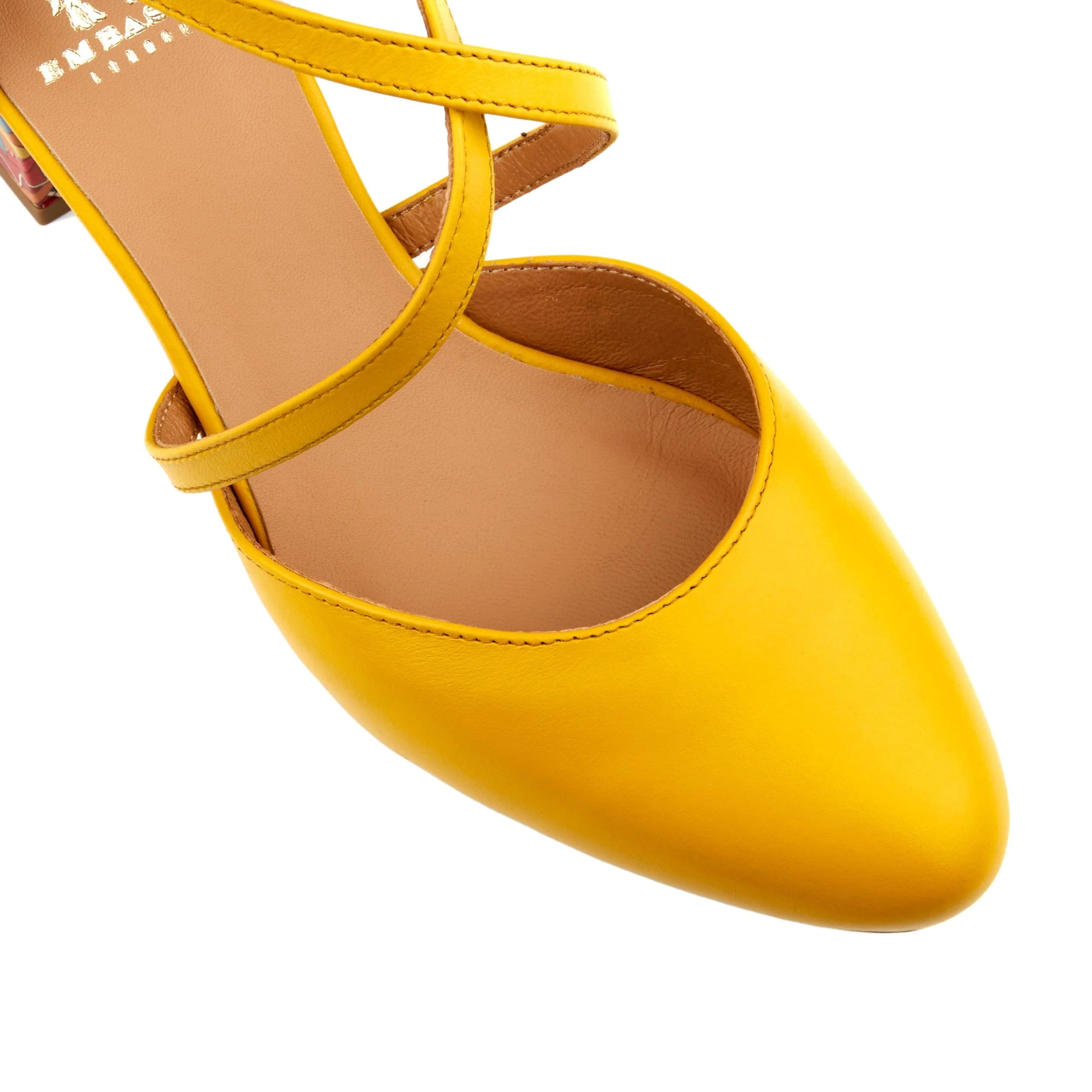 Dannii - Yellow Signature - Women's 2.4 inch block heel closed toe leather sandal - Image 6