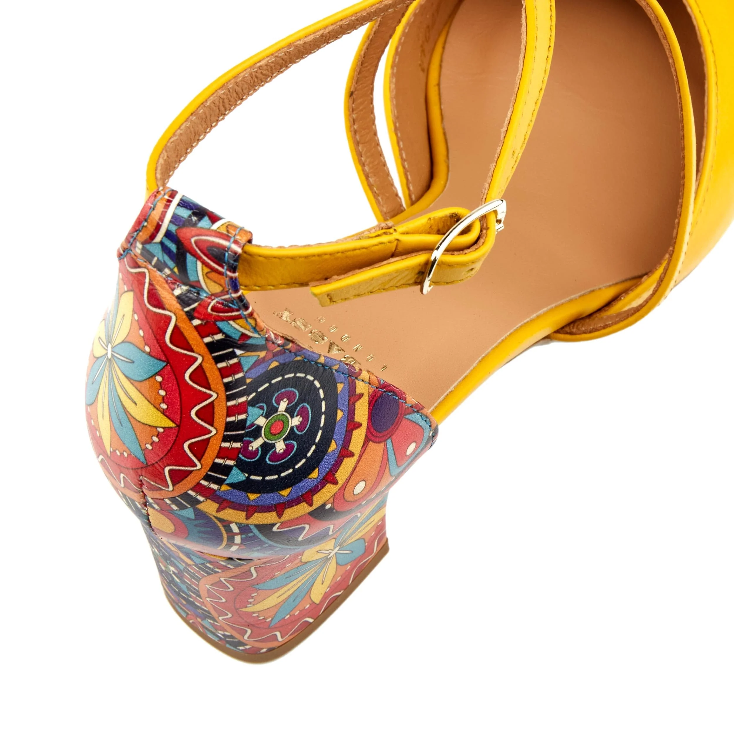 Dannii - Yellow Signature - Women's 2.4 inch block heel closed toe leather sandal - Image 7