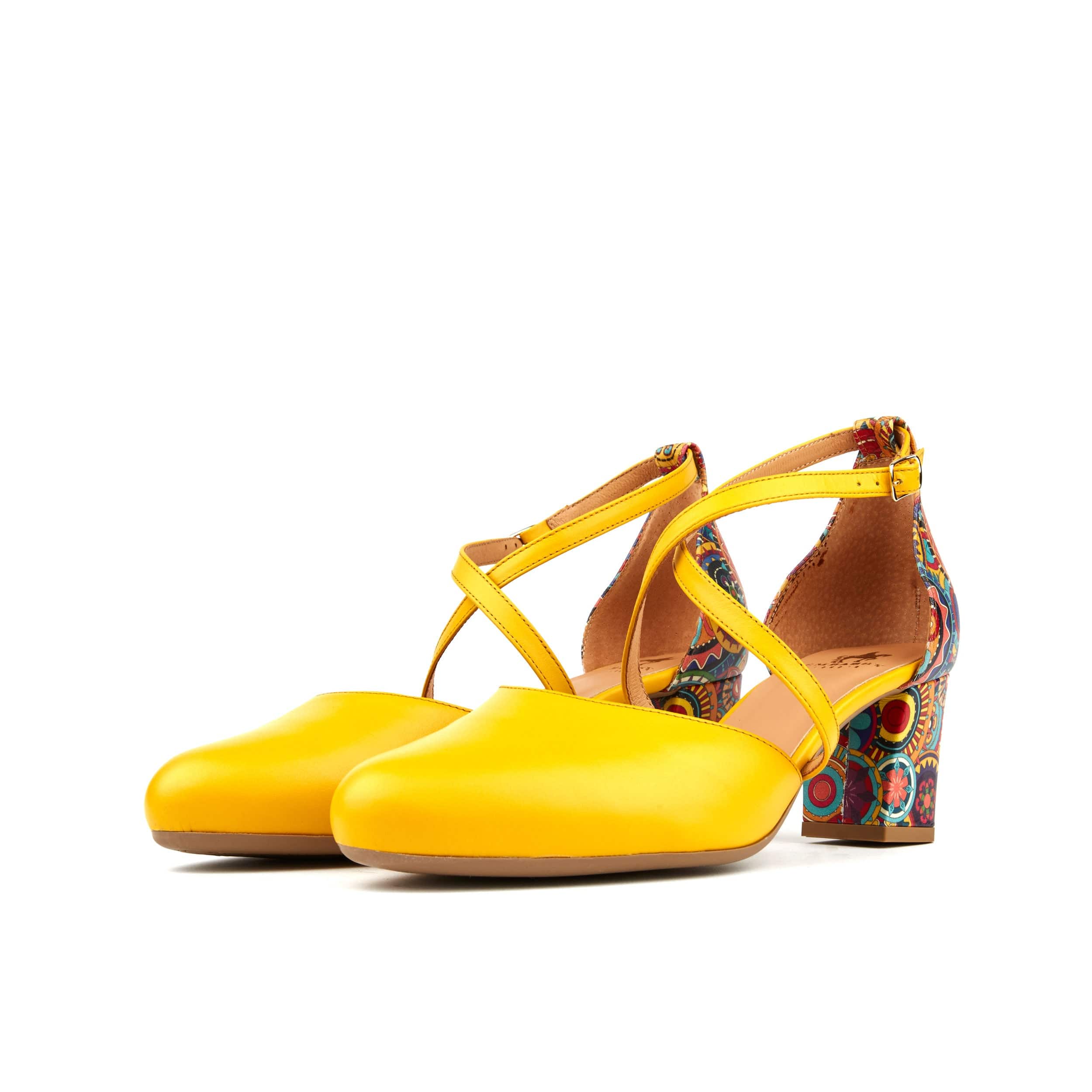 Dannii - Yellow Signature - Women's 2.4 inch block heel closed toe leather sandal - Image 8