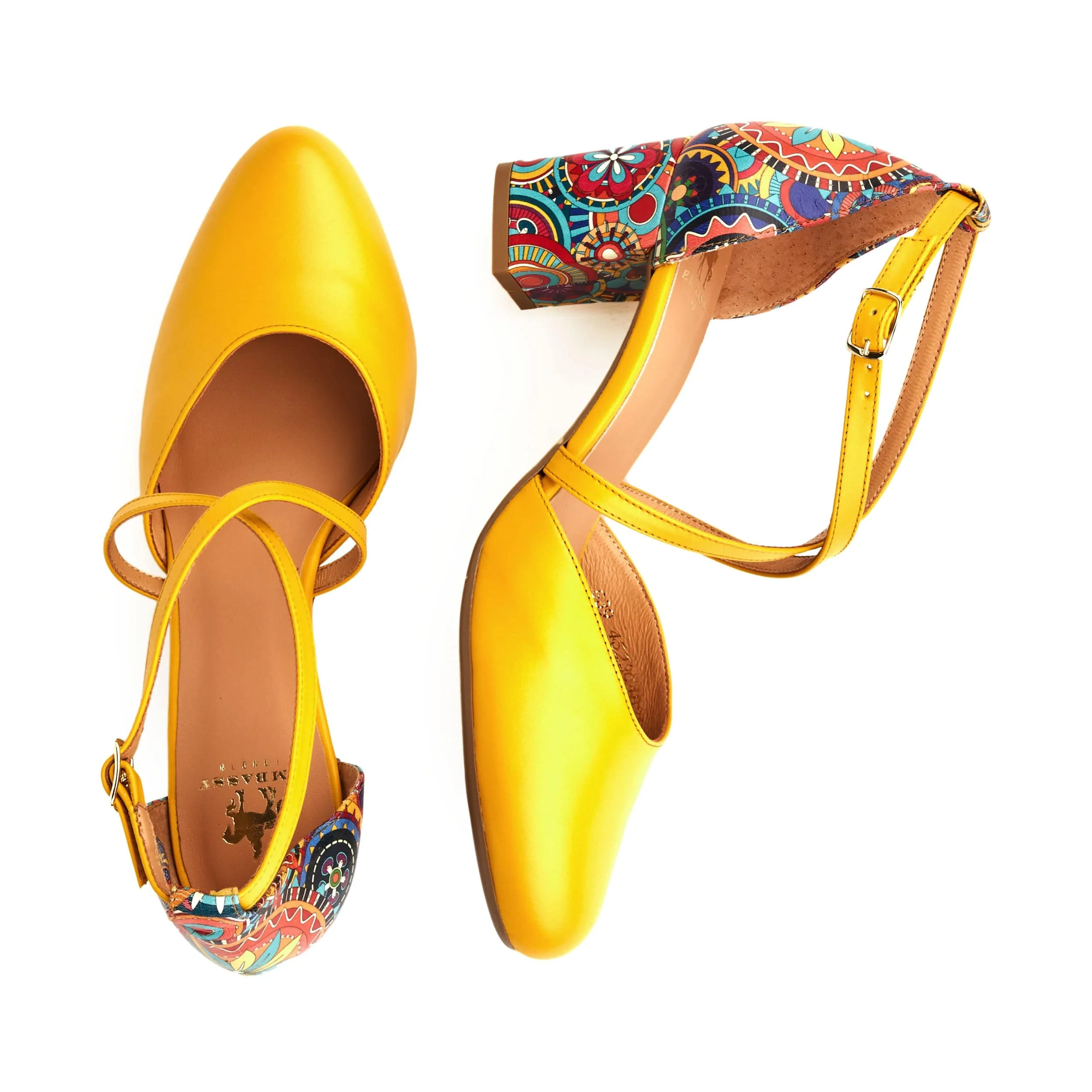 Dannii - Yellow Signature - Women's 2.4 inch block heel closed toe leather sandal - Image 9