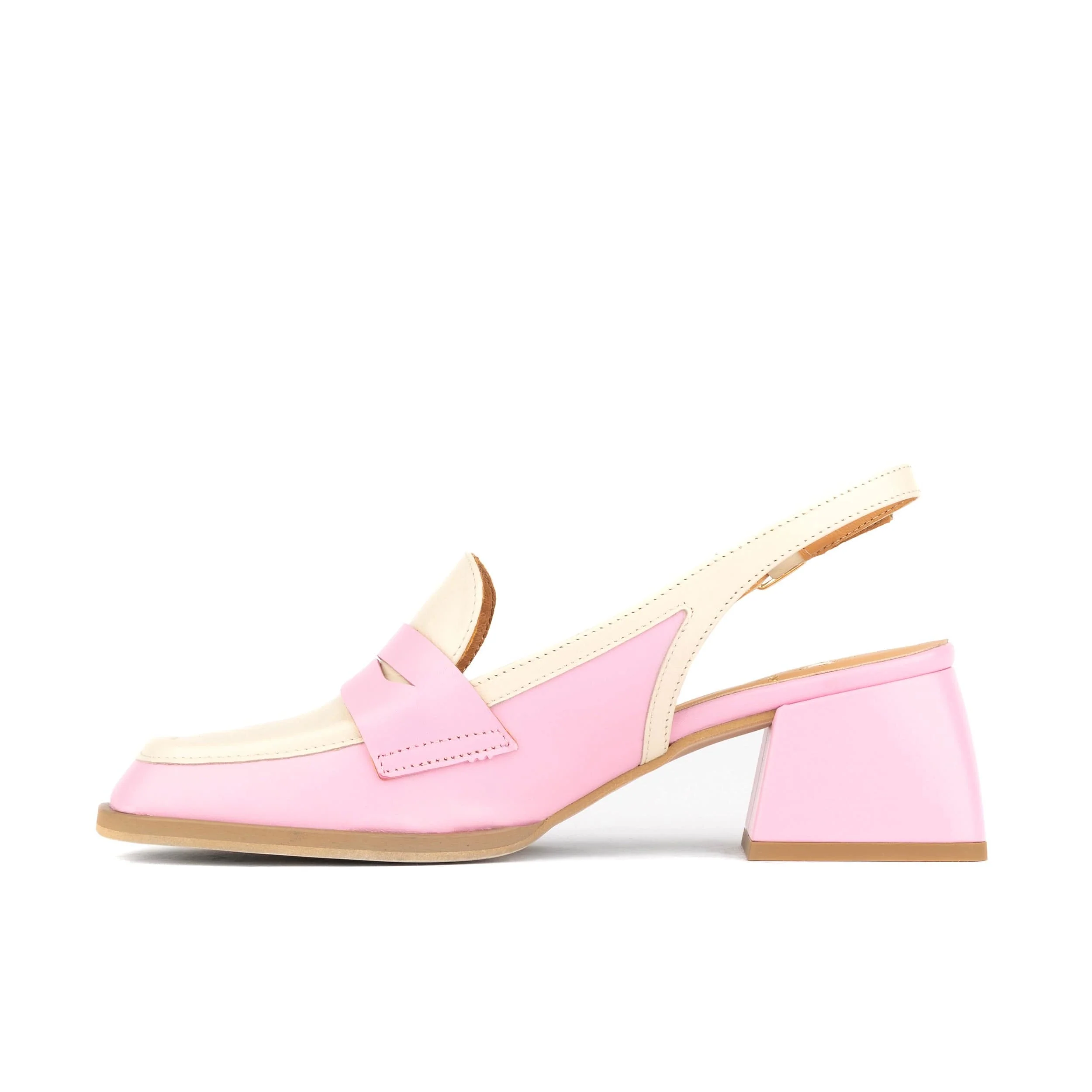 Diana - Pink & Pastel - Women's block heel slingback leather pump - Image 4