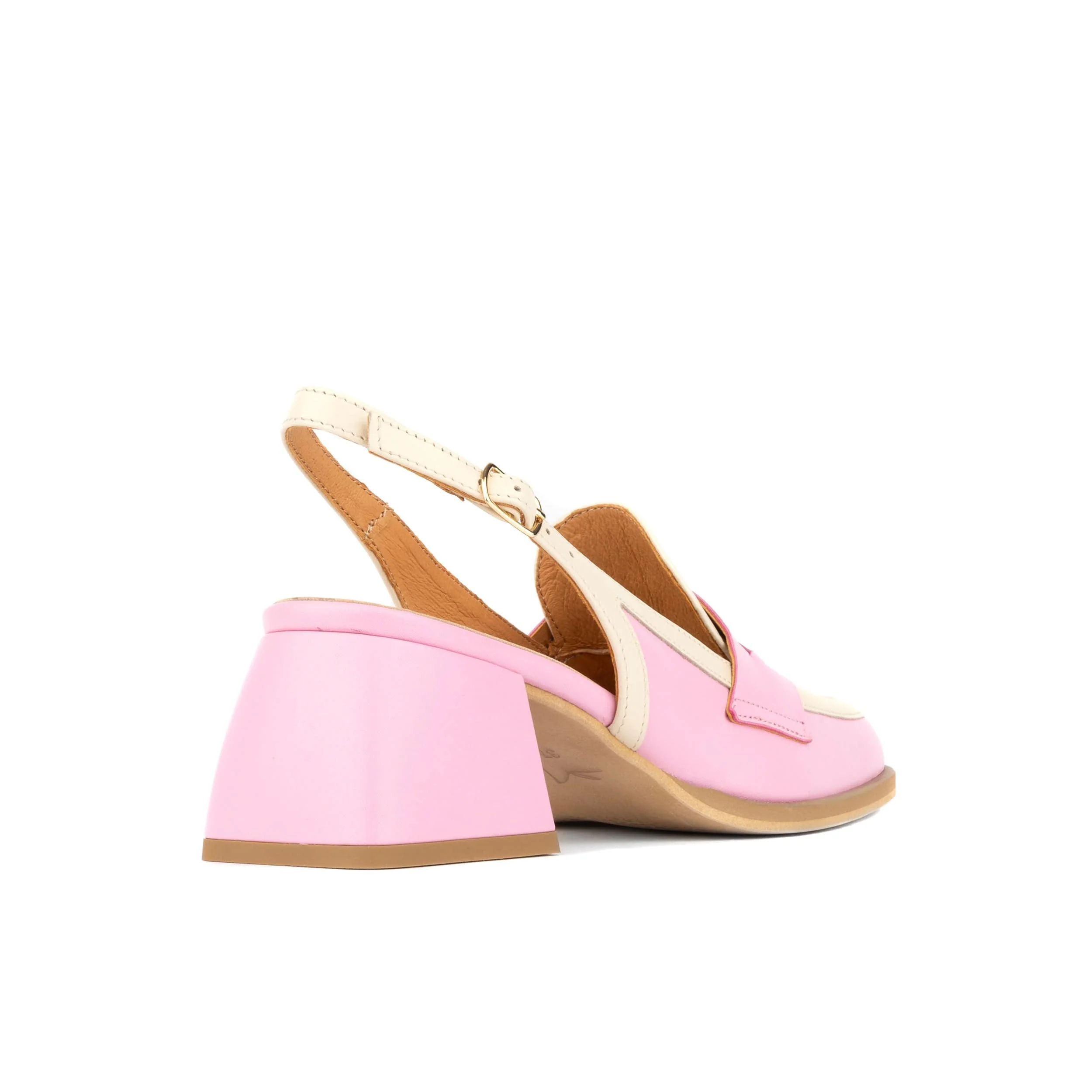 Diana - Pink & Pastel - Women's block heel slingback leather pump - Image 5