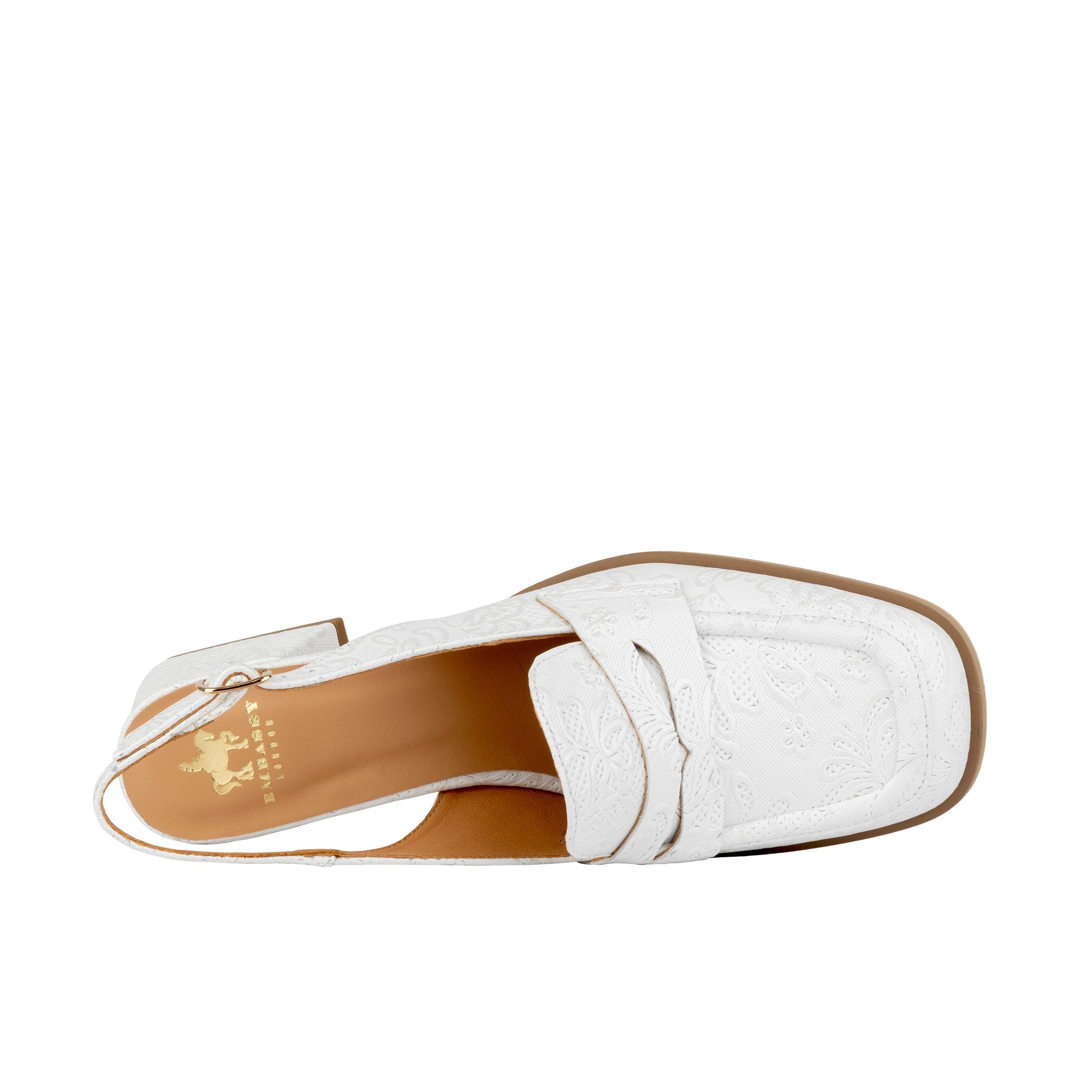 Diana - Wedding White - Women's block heel slingback leather pump - Image 6