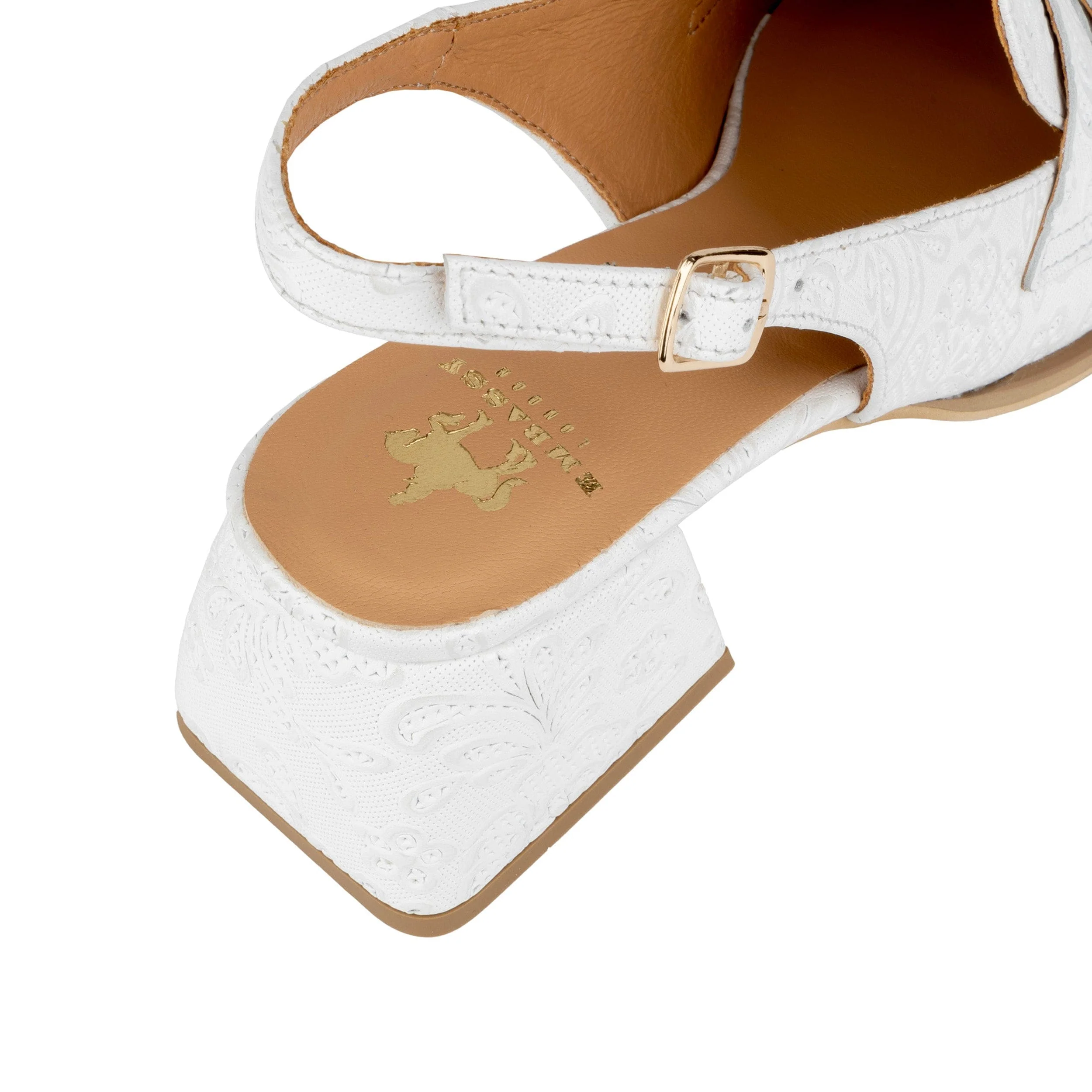 Diana - Wedding White - Women's block heel slingback leather pump - Image 8
