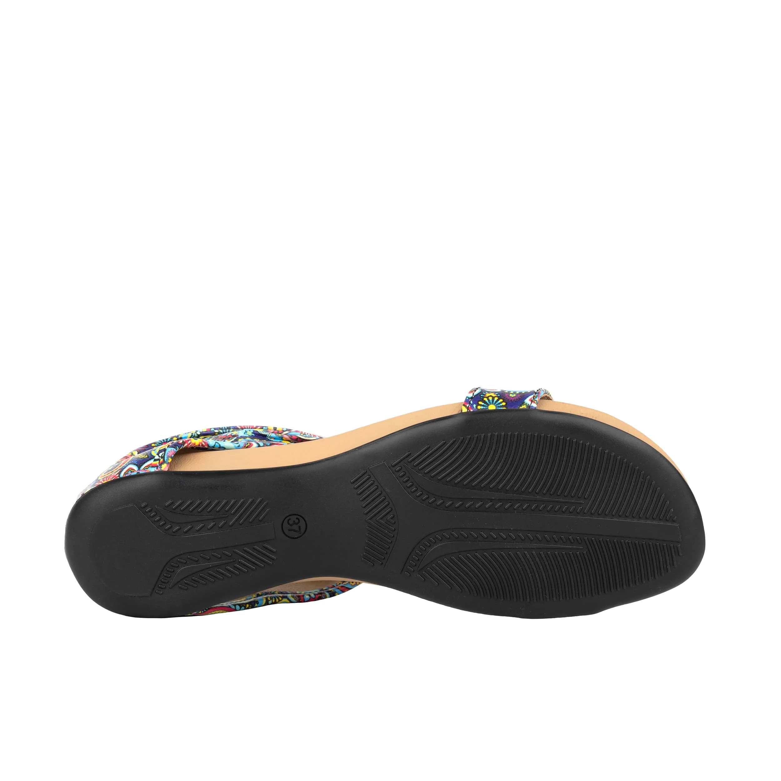 Downtown - Festival Blue - Women's flat T-bar sandal with covered heel - Image 5