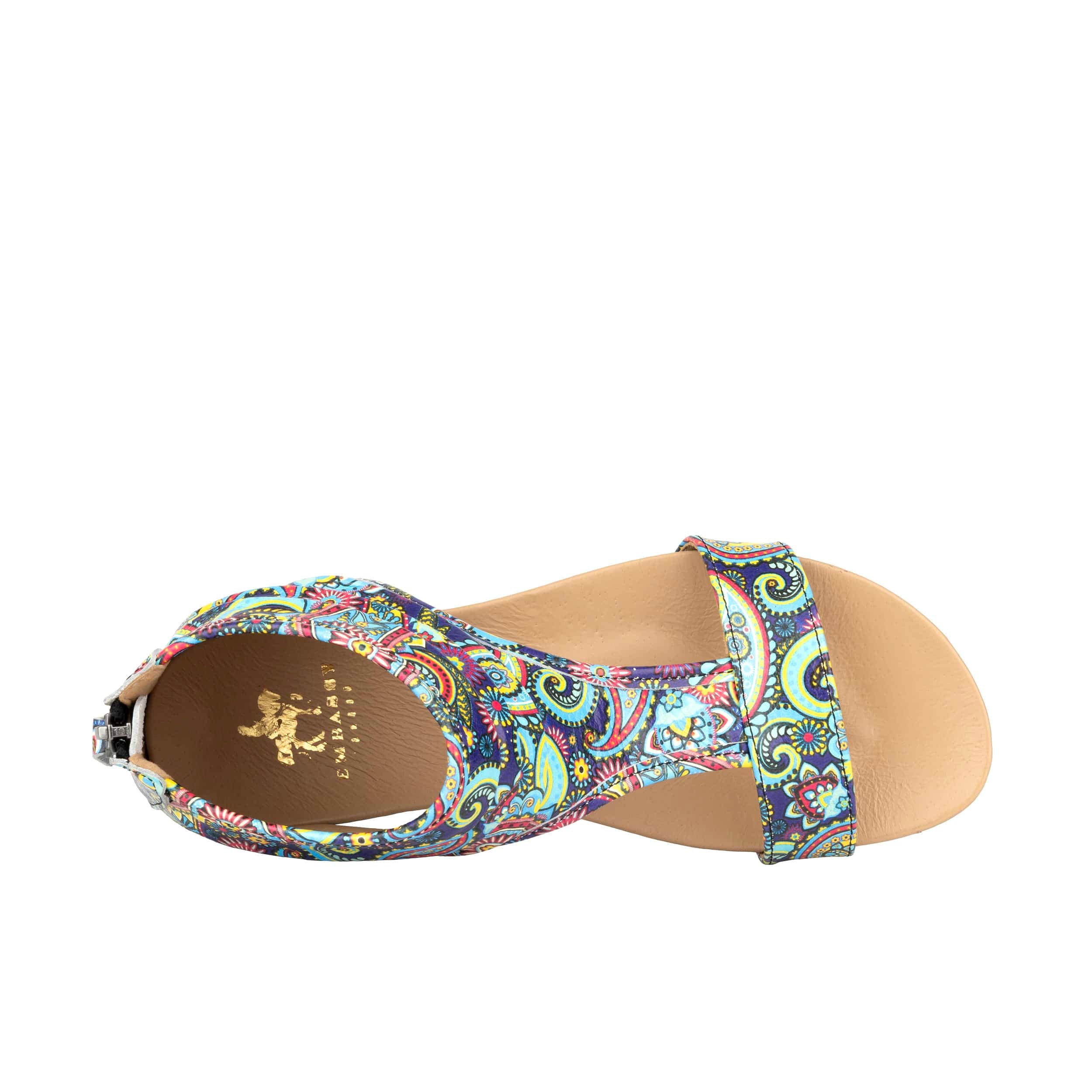 Downtown - Festival Blue - Women's flat T-bar sandal with covered heel - Image 6
