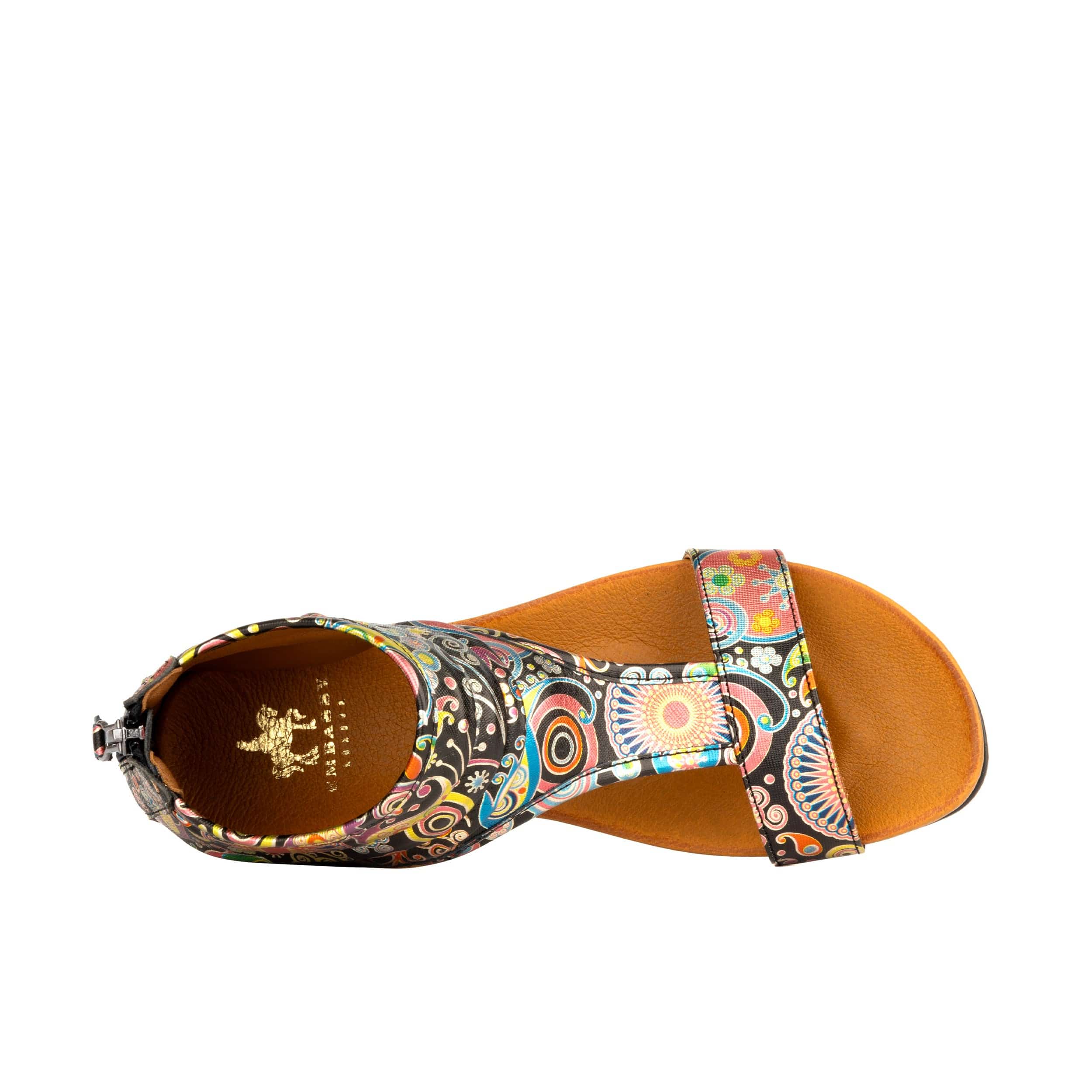 Downtown - Navy & Pink - Women's flat T-bar sandal with covered heel - Image 6