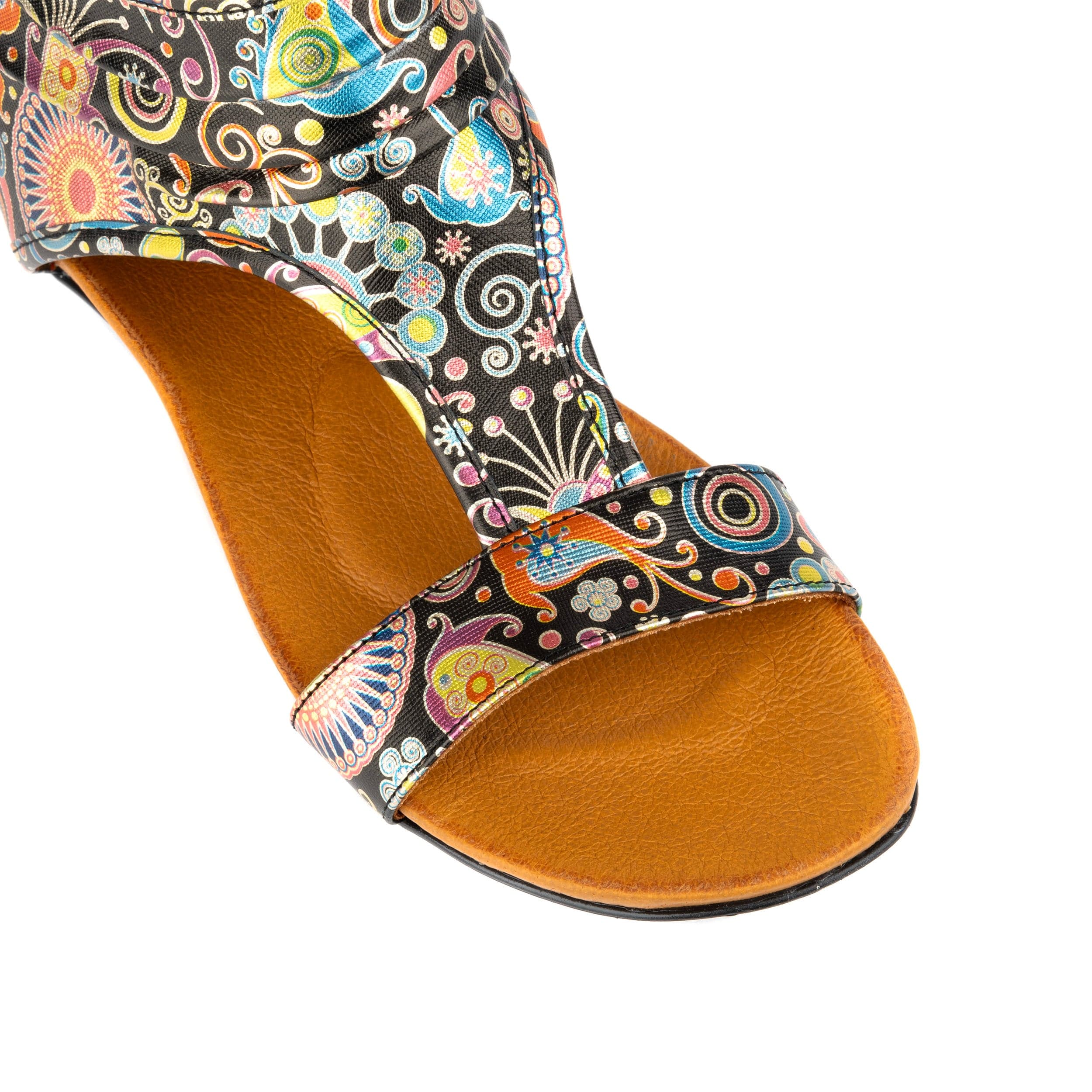 Downtown - Navy & Pink - Women's flat T-bar sandal with covered heel - Image 7
