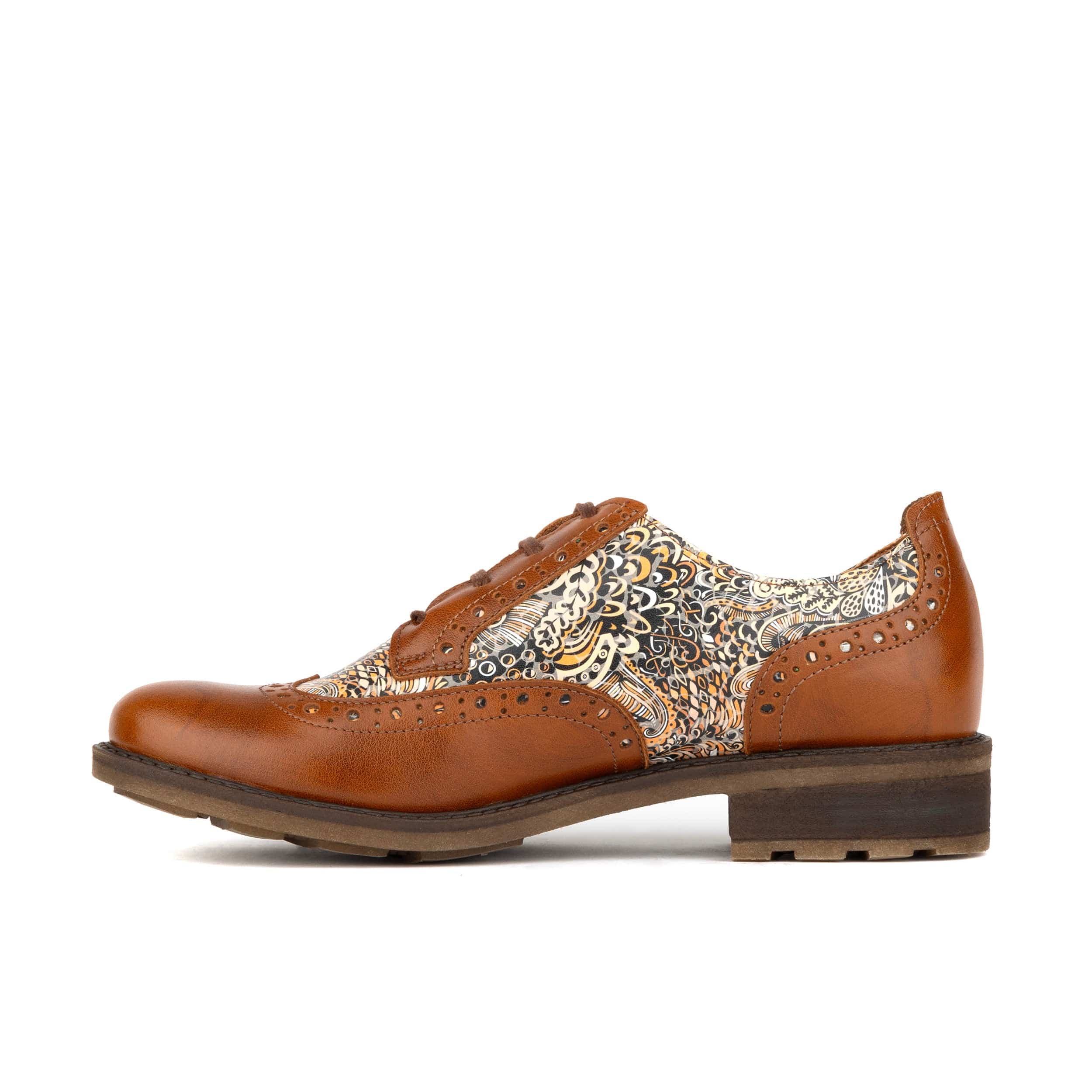 DreamFiters - Brown Signature - Women's round toe leather derby shoe on durable rubber sole - Image 3