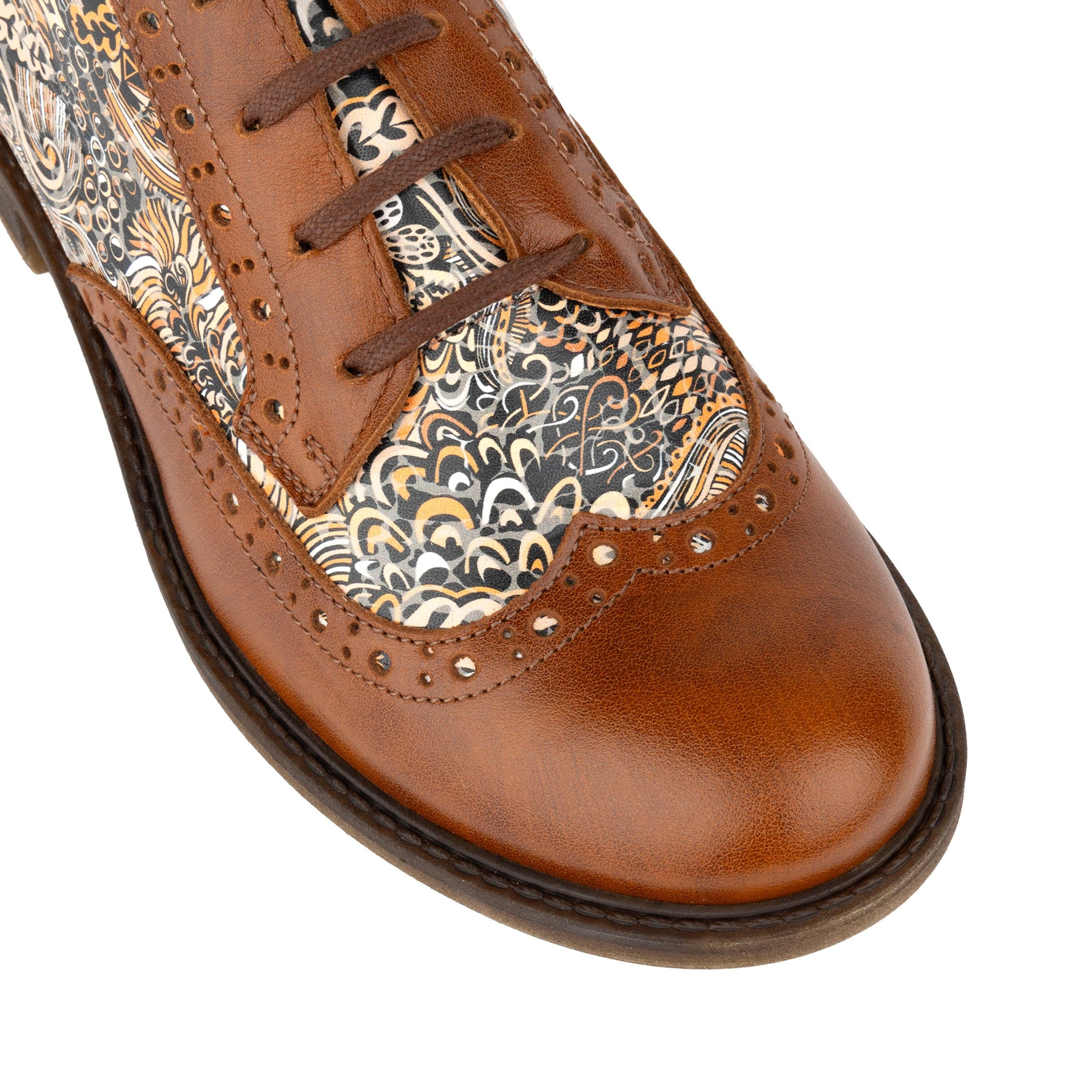 DreamFiters - Brown Signature - Women's round toe leather derby shoe on durable rubber sole - Image 7