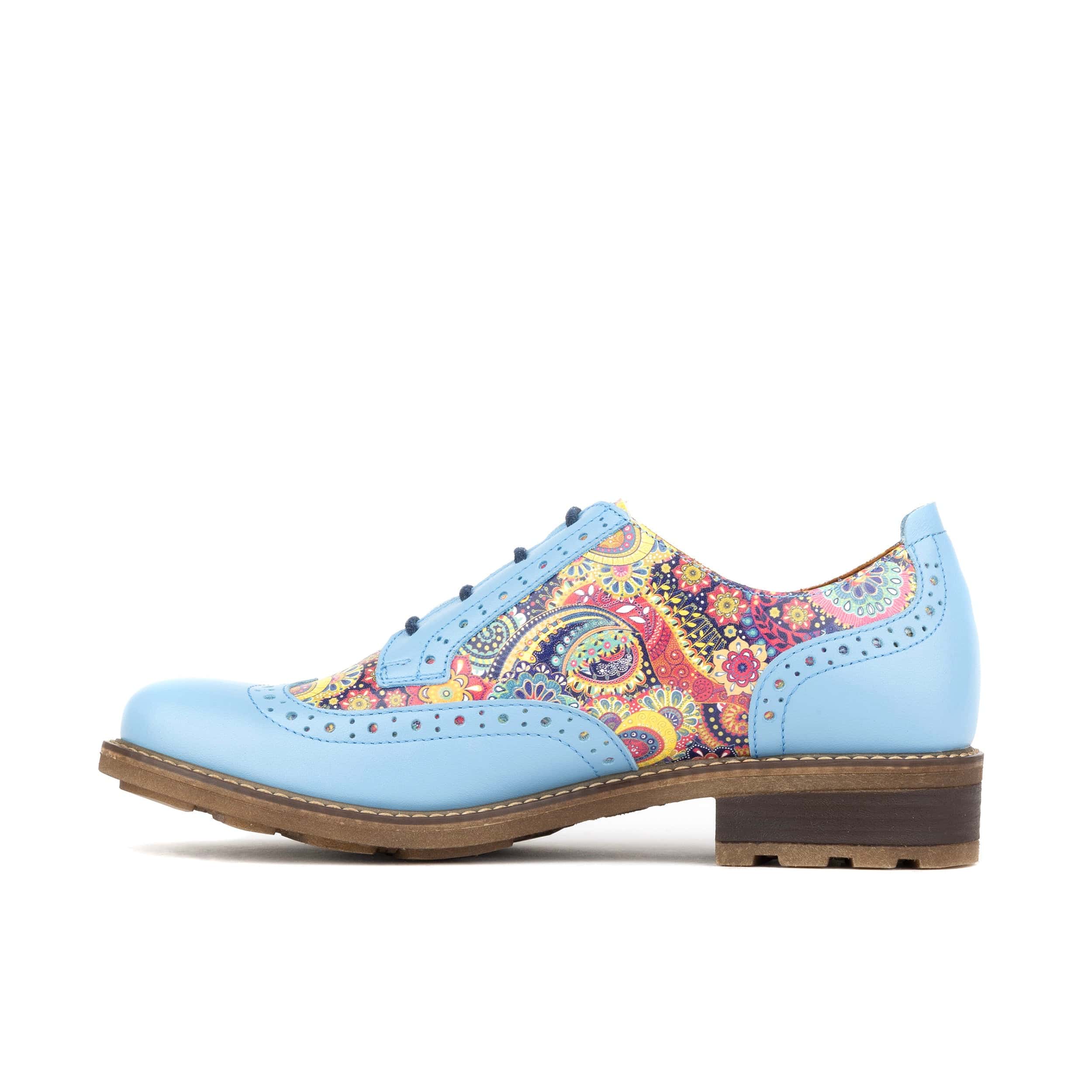 DreamFiters - Light Blue - Women's round toe leather derby shoe on durable sole - Image 3
