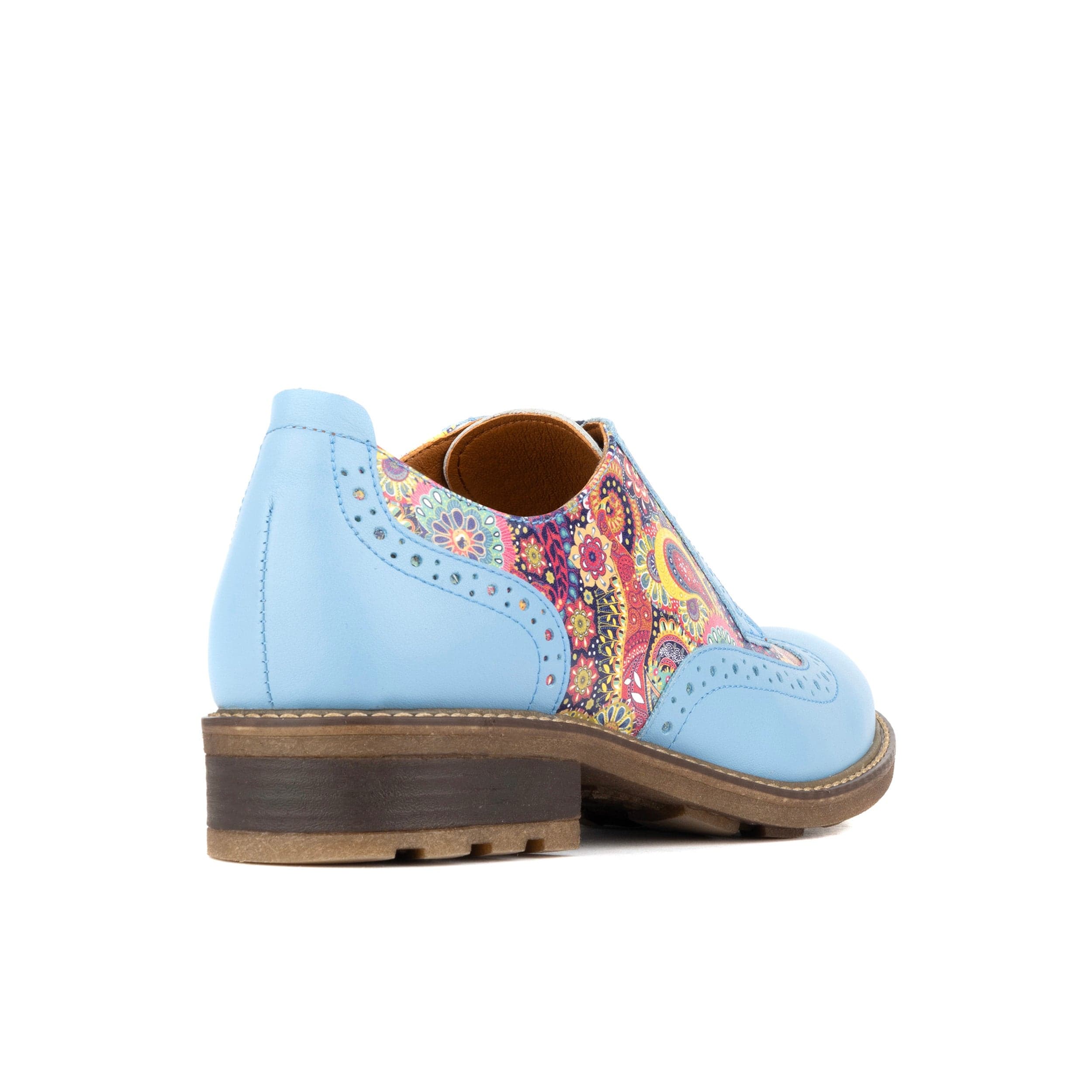 DreamFiters - Light Blue - Women's round toe leather derby shoe on durable sole - Image 4