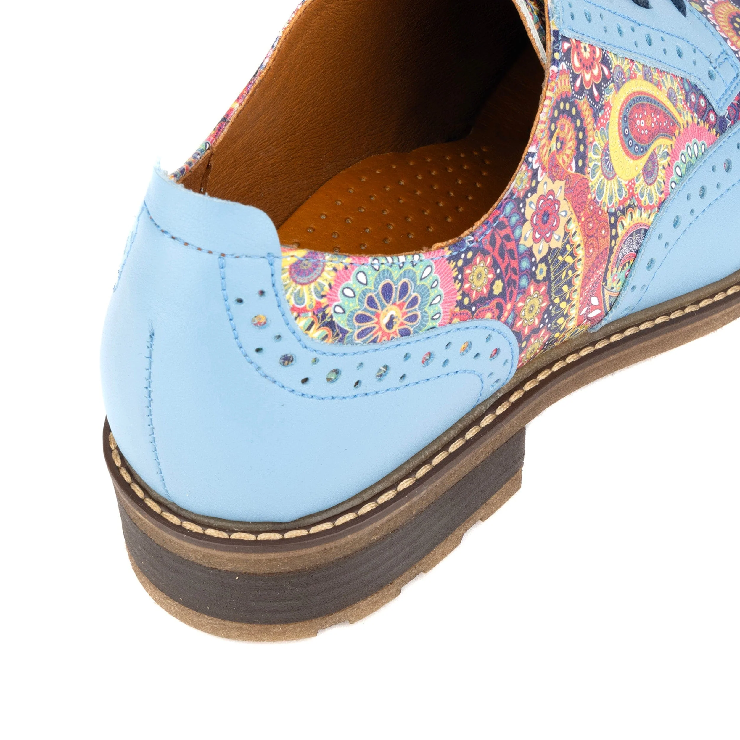 DreamFiters - Light Blue - Women's round toe leather derby shoe on durable sole - Image 8