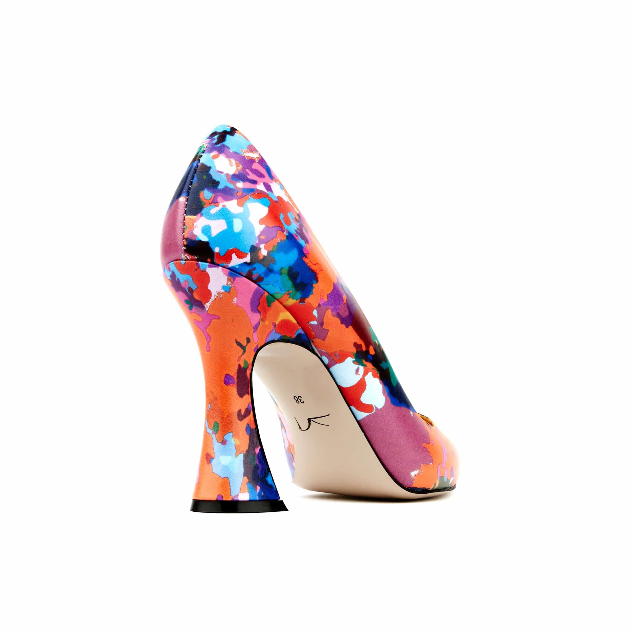 Emily - Summer Colours - Women's pointy 4 inch multicolour leather pump - Image 4