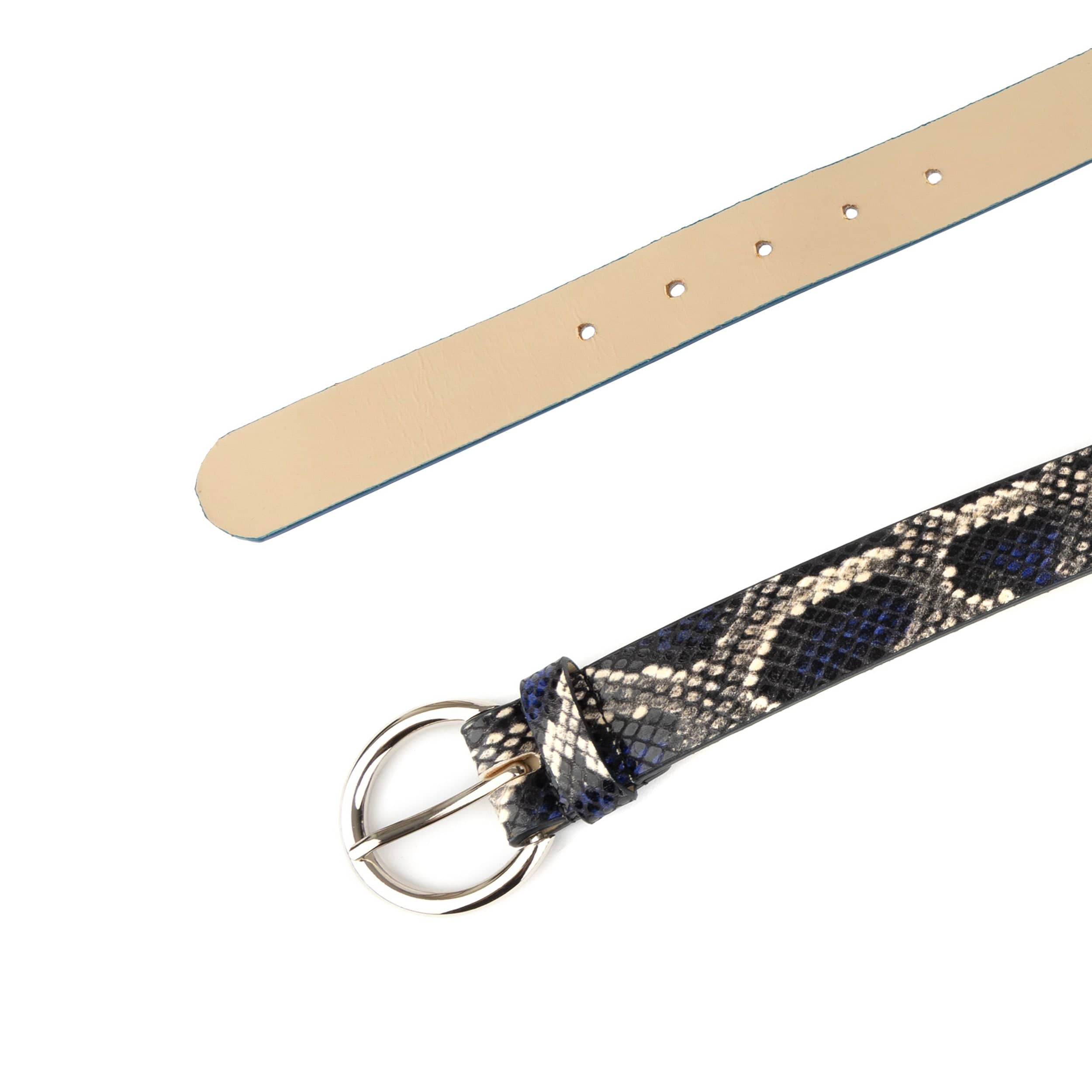 Emma - Blue Snake - Women's Italian leather belt - Image 3