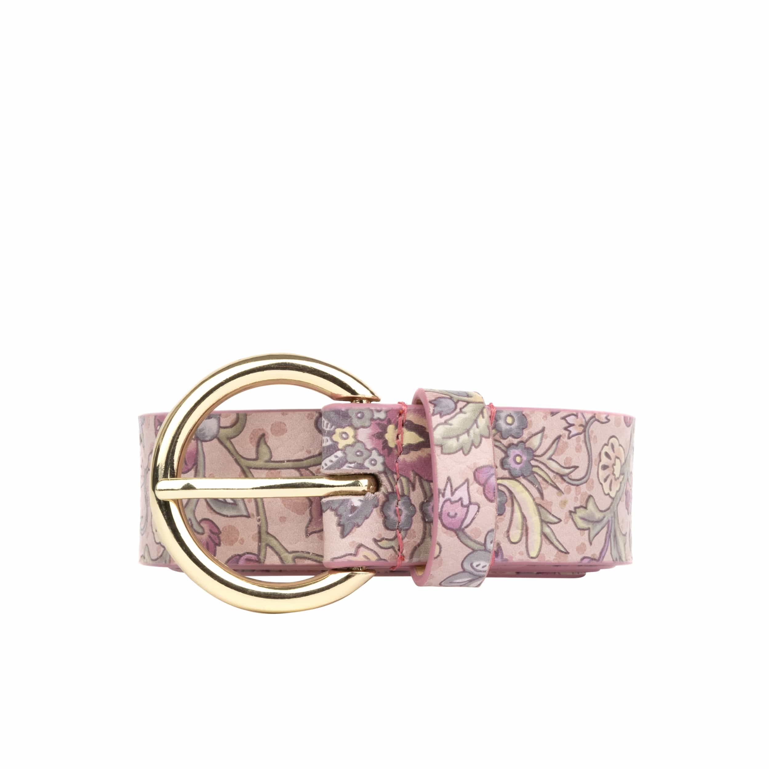 Emma - Pink Paisley - Women's Italian leather belt - Image 2
