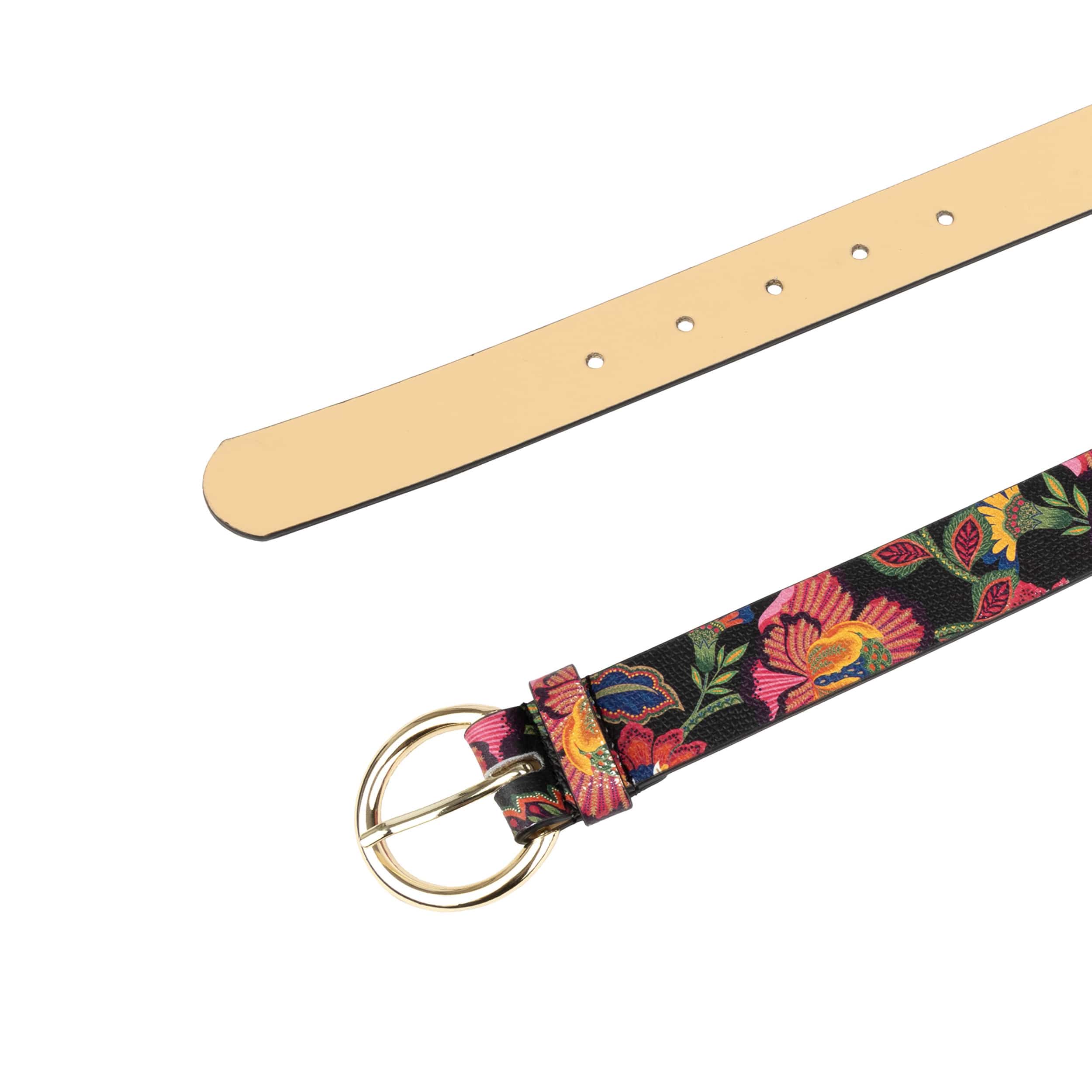 Emma - Red Flowers - Women's Italian leather belt - Image 4