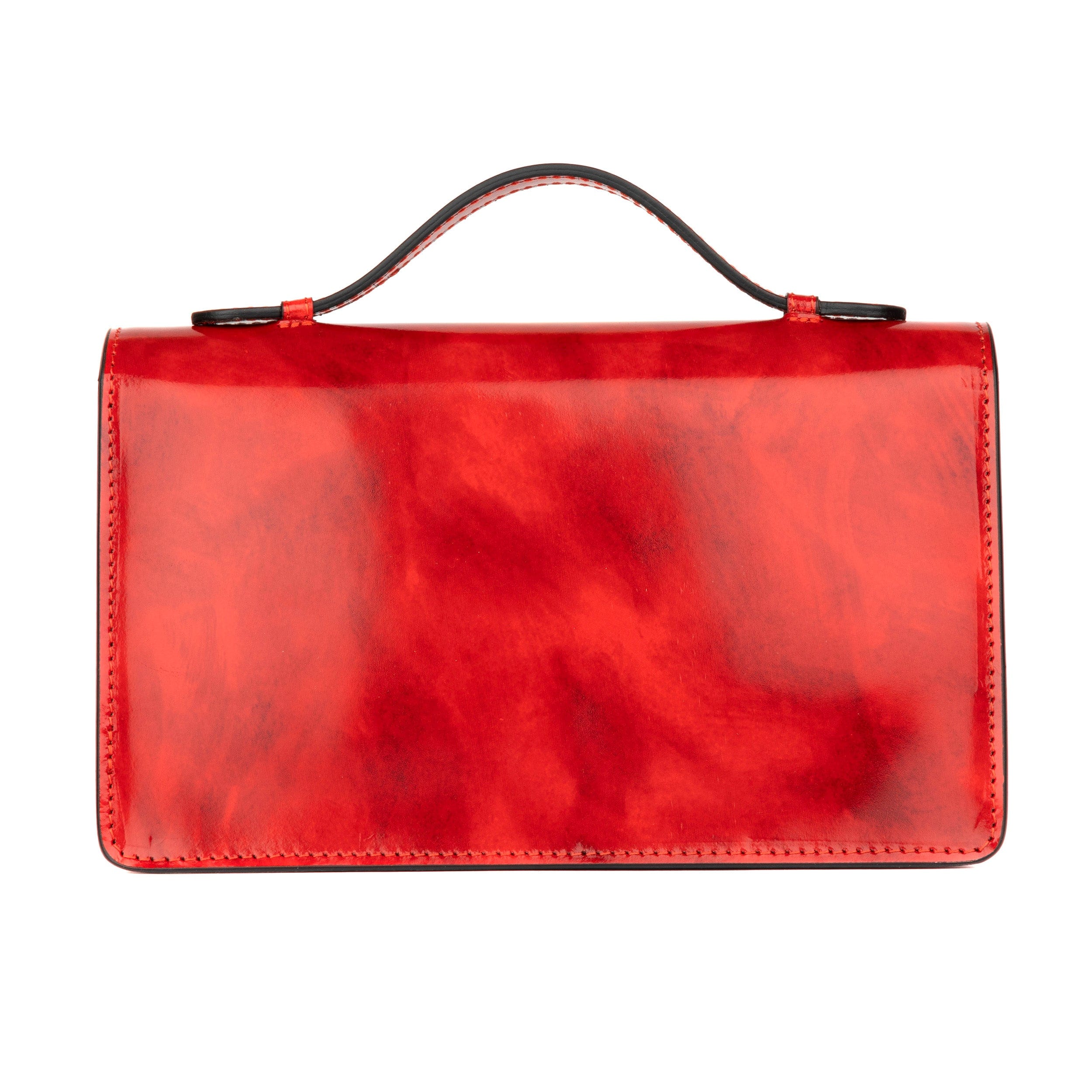 Envy - Red - Women's leather flap clutch bag with strap - Image 3