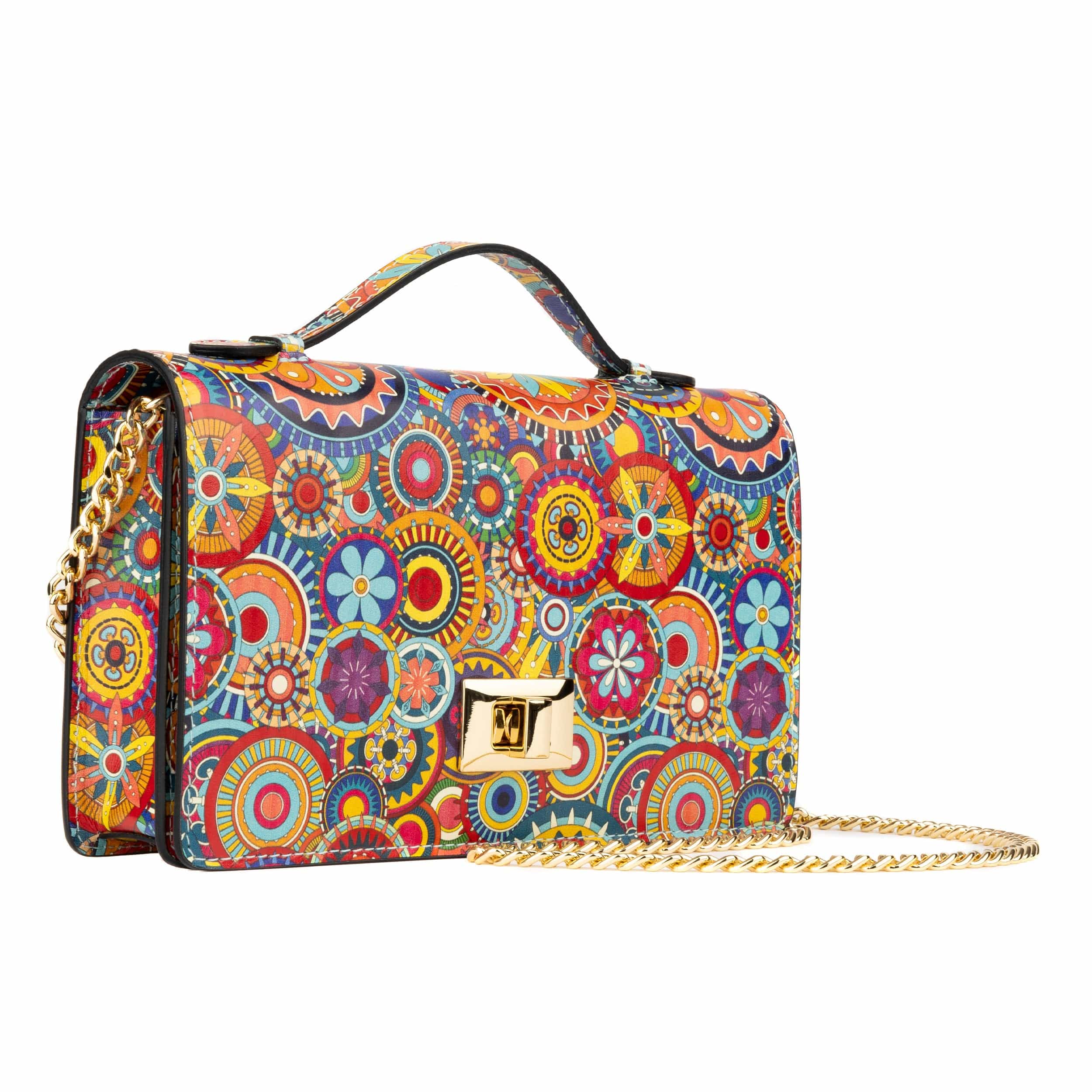 Envy - Signature Print - Women's leather flap clutch bag with strap - Image 2