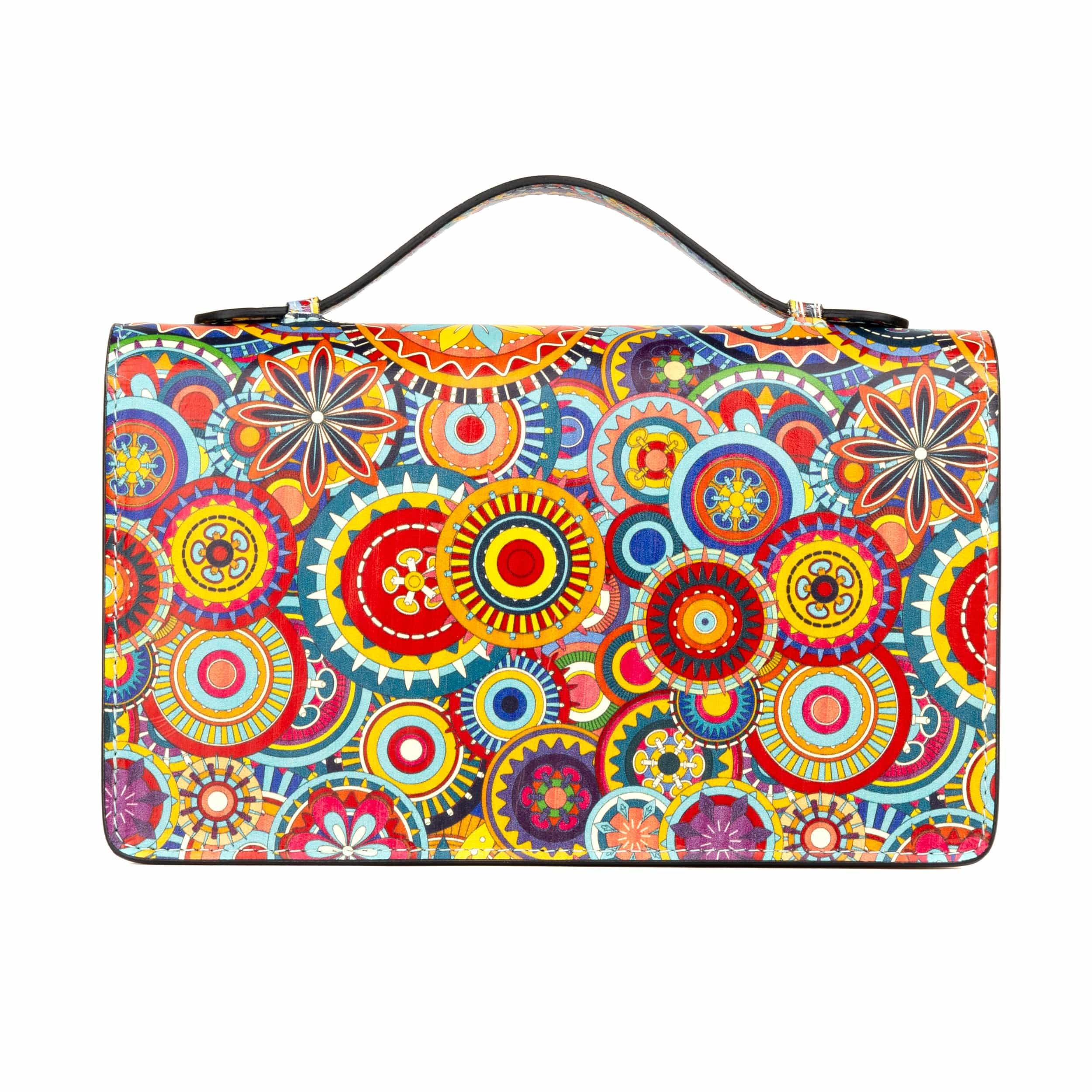 Envy - Signature Print - Women's leather flap clutch bag with strap - Image 3