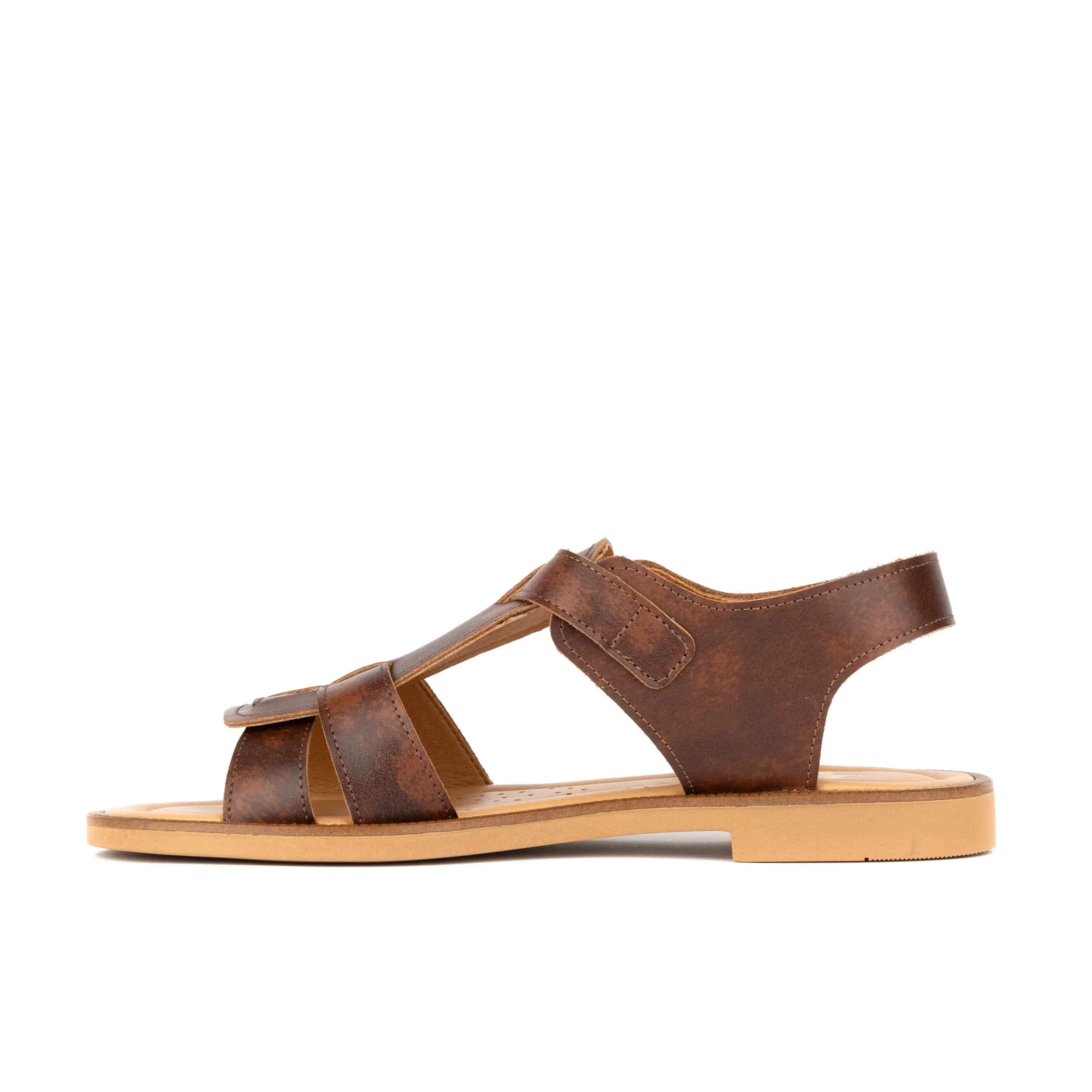 Fiona - Brown - Women's Leather Gladiator Strap Sandals - Image 3