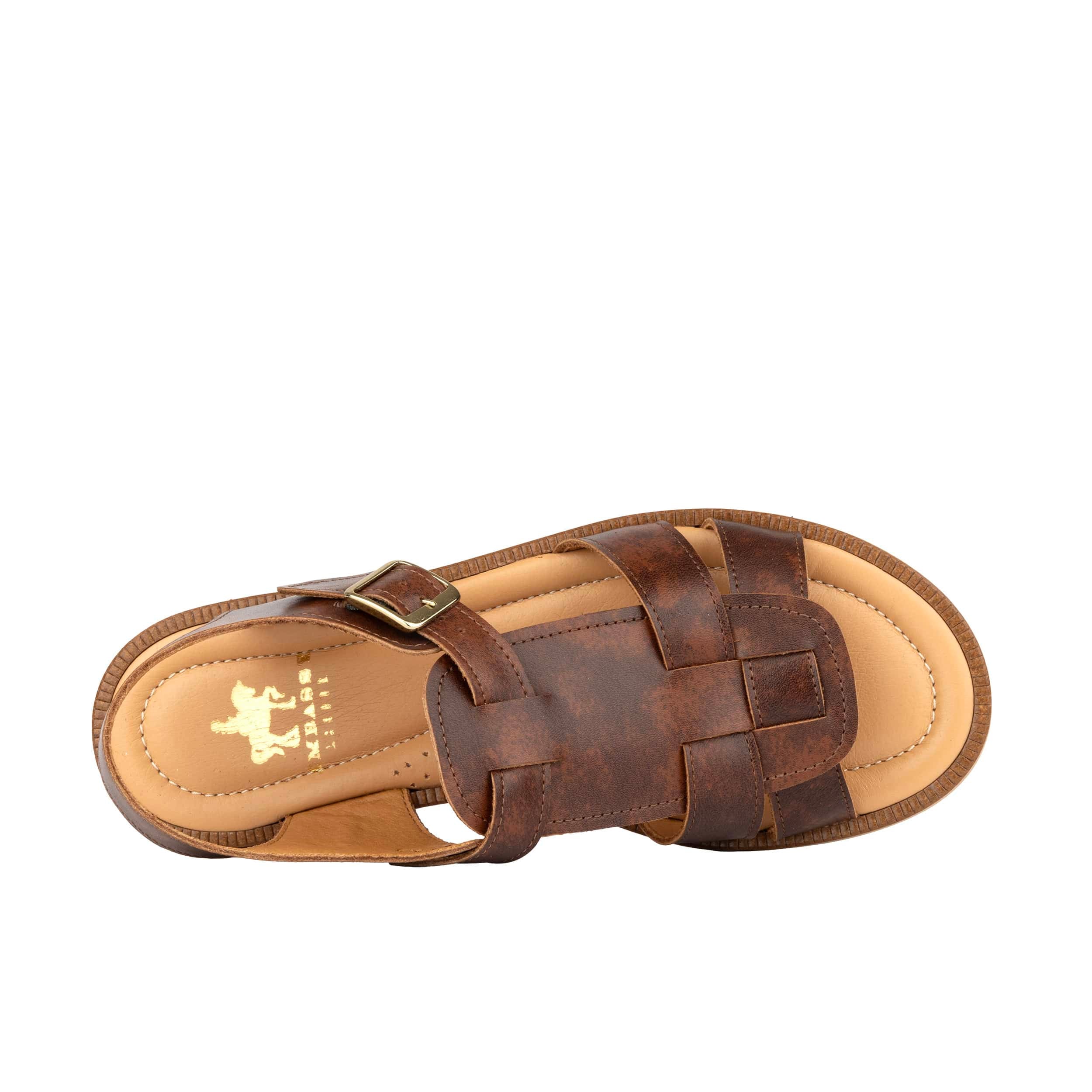 Fiona - Brown - Women's Leather Gladiator Strap Sandals - Image 6
