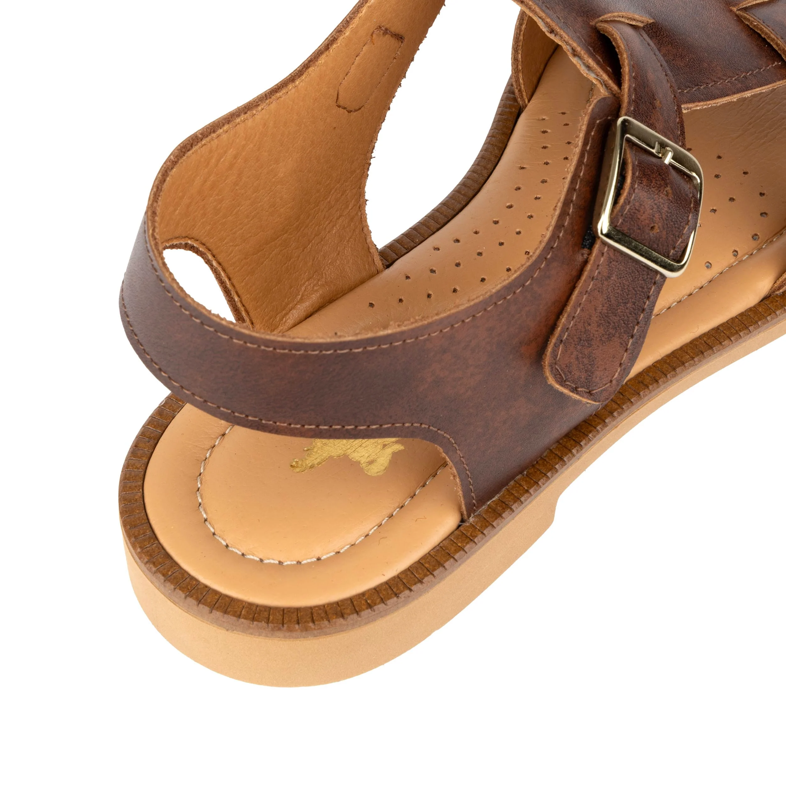 Fiona - Brown - Women's Leather Gladiator Strap Sandals - Image 8