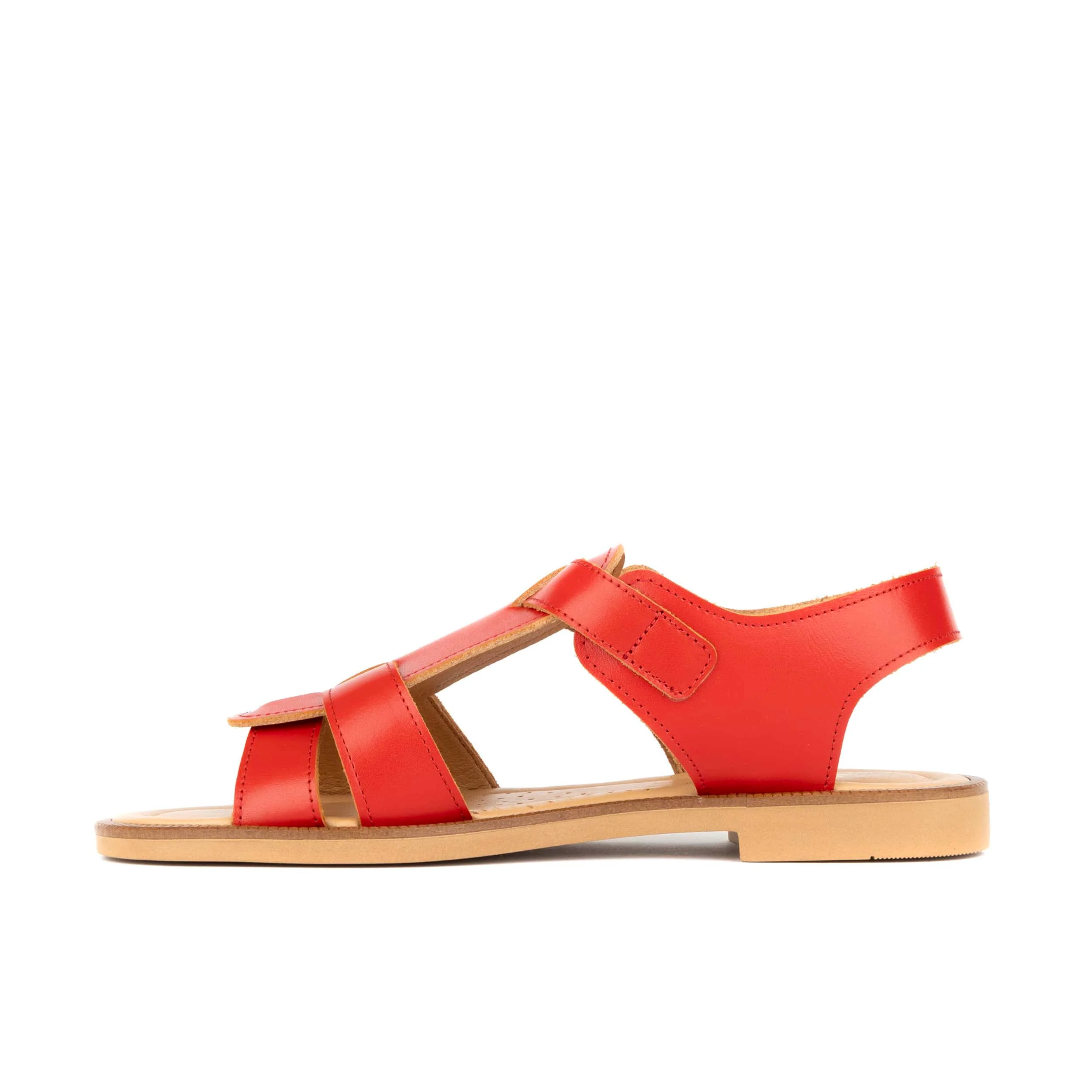 Fiona - Red - Women's Leather Gladiator Strap Sandals - Image 3