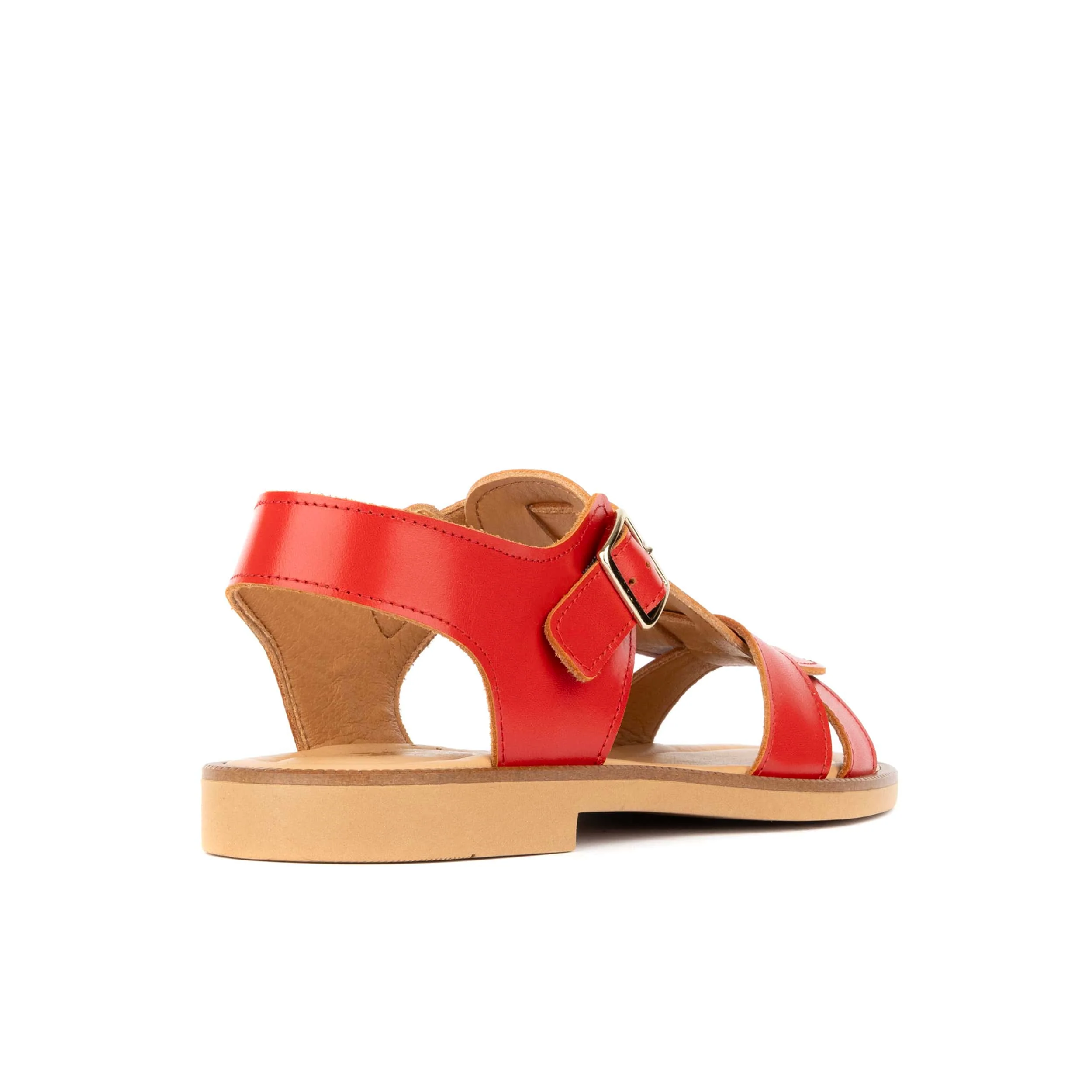 Fiona - Red - Women's Leather Gladiator Strap Sandals - Image 4