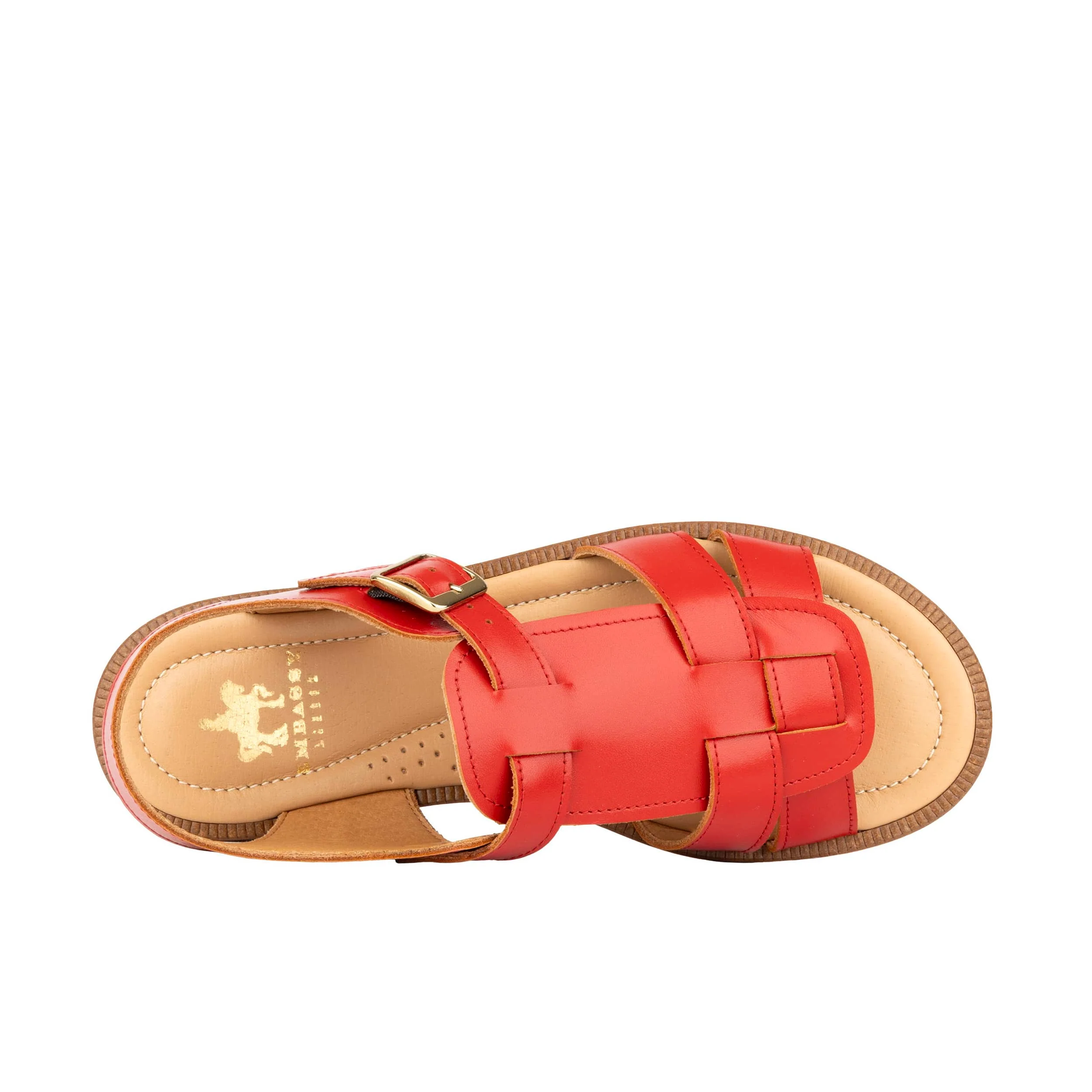 Fiona - Red - Women's Leather Gladiator Strap Sandals - Image 6