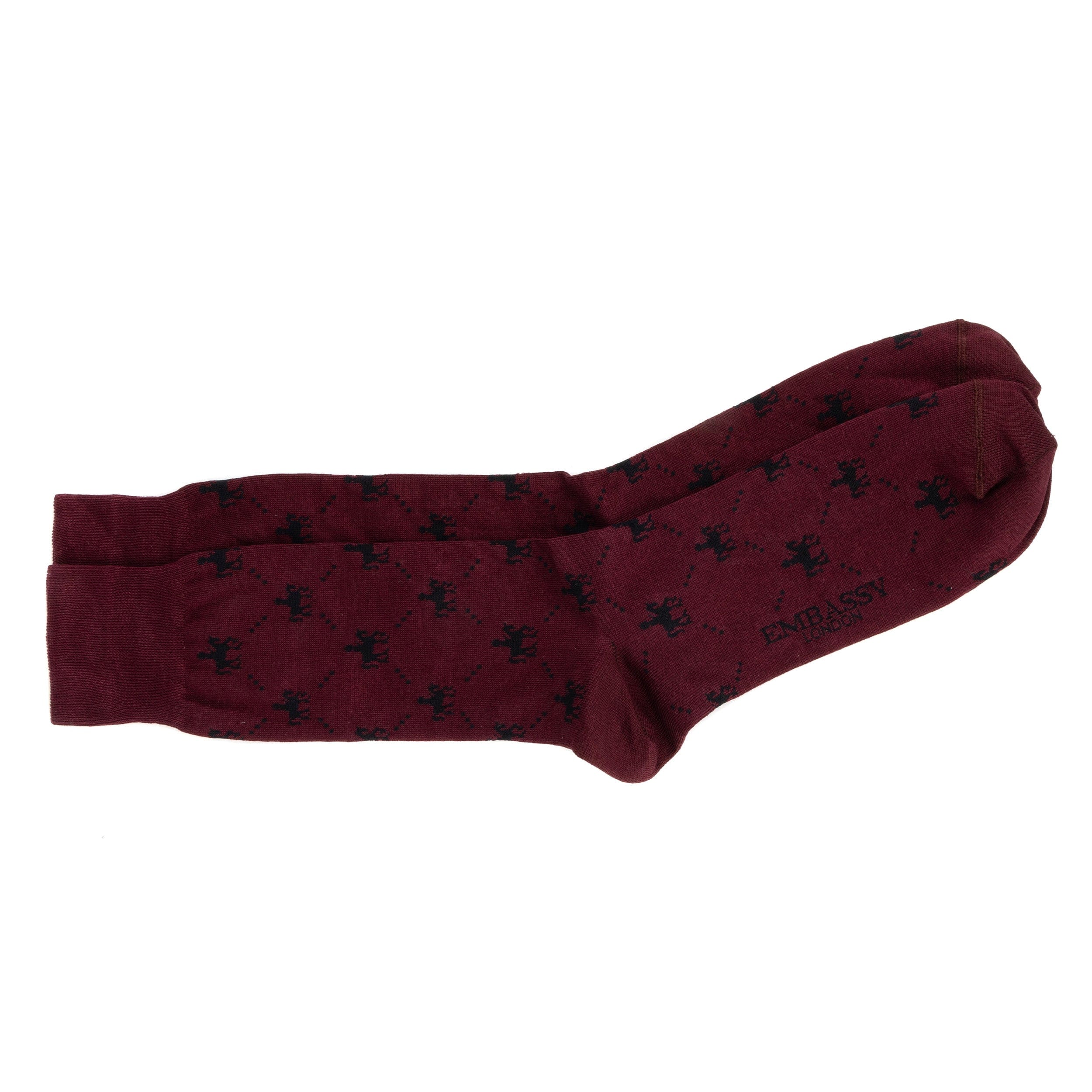 Footsie - Bordeaux - Men's cotton crew socks size UK 6 to 12 in burgundy - Image 3