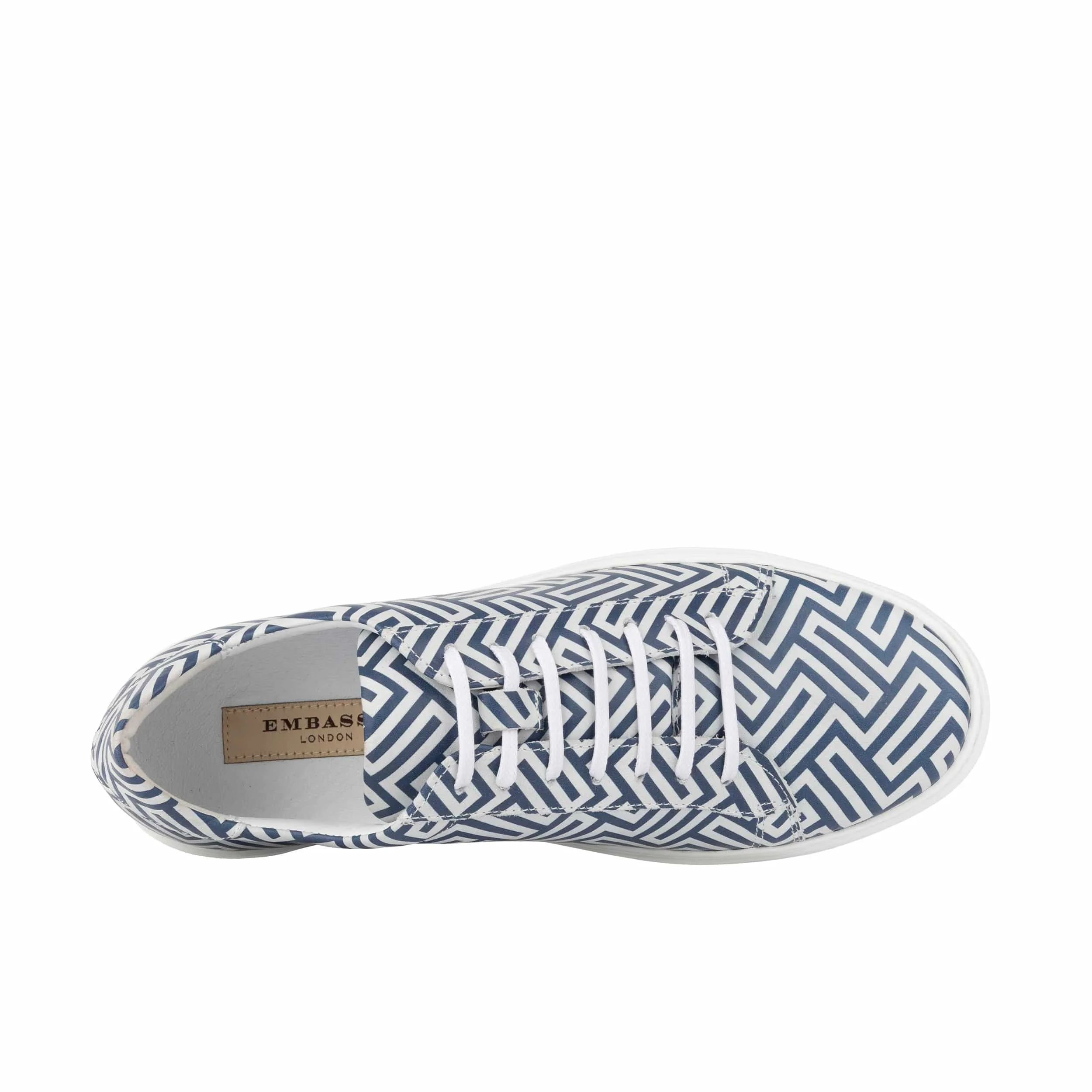 Fortune - Maze Print - Men's Leather Trainer - Image 6