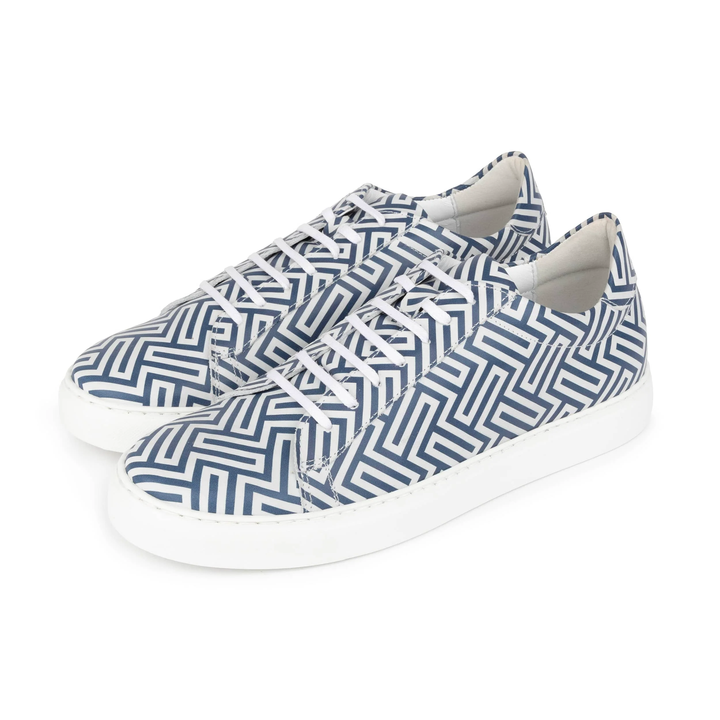 Fortune - Maze Print - Men's Leather Trainer - Image 7