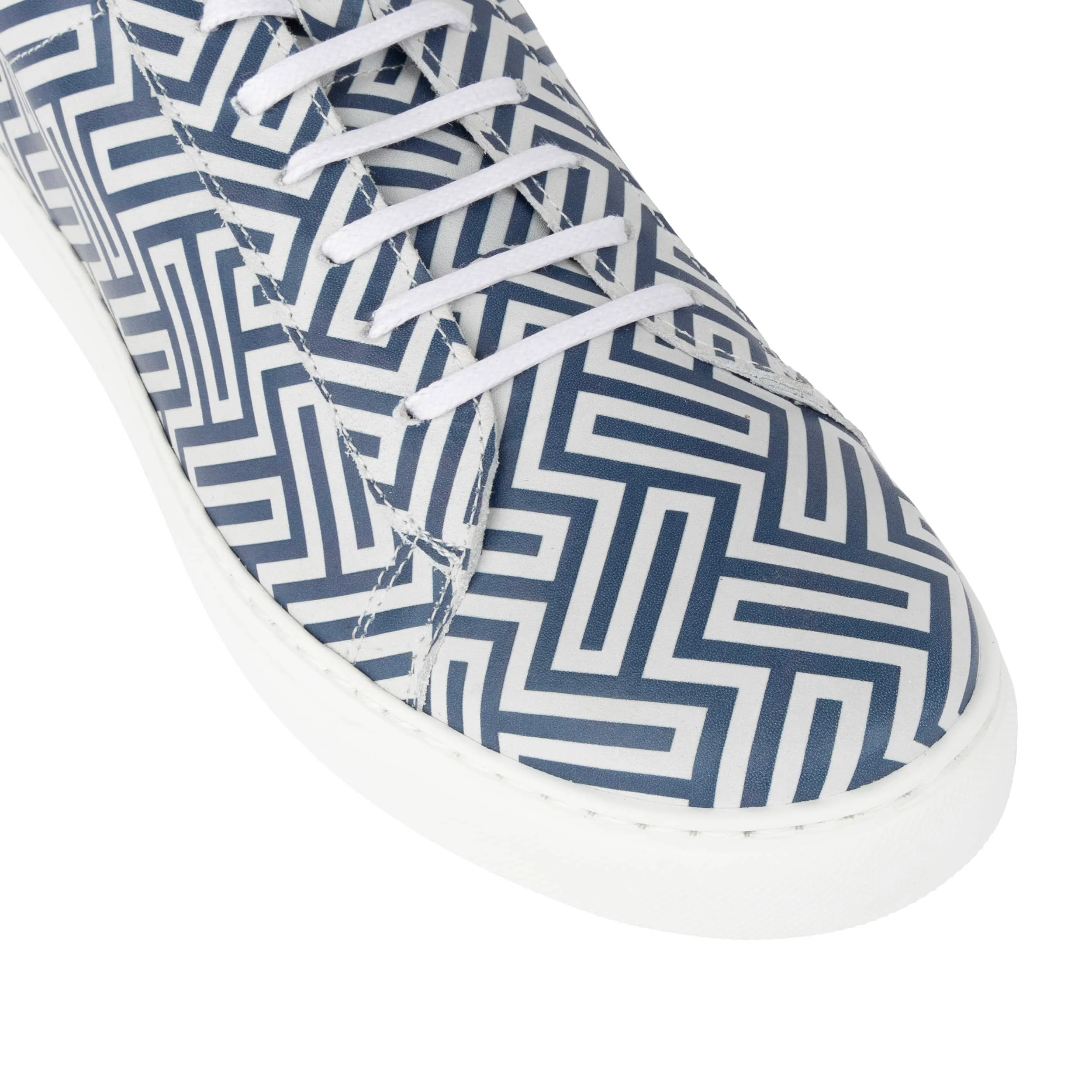 Fortune - Maze Print - Men's Leather Trainer - Image 9
