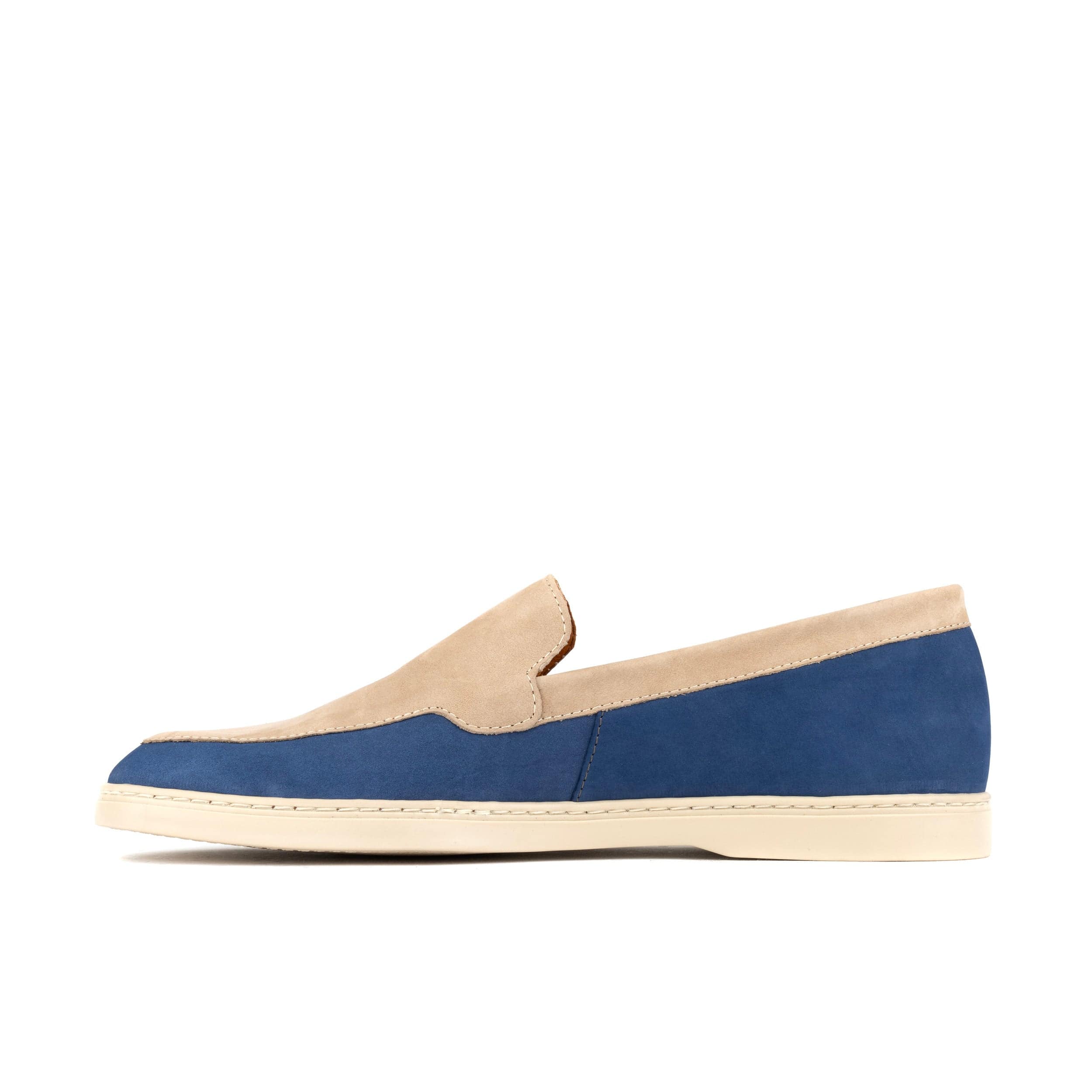 Gareth - Cream & Blue - Men’s two Tone Suede Loafer - Image 4