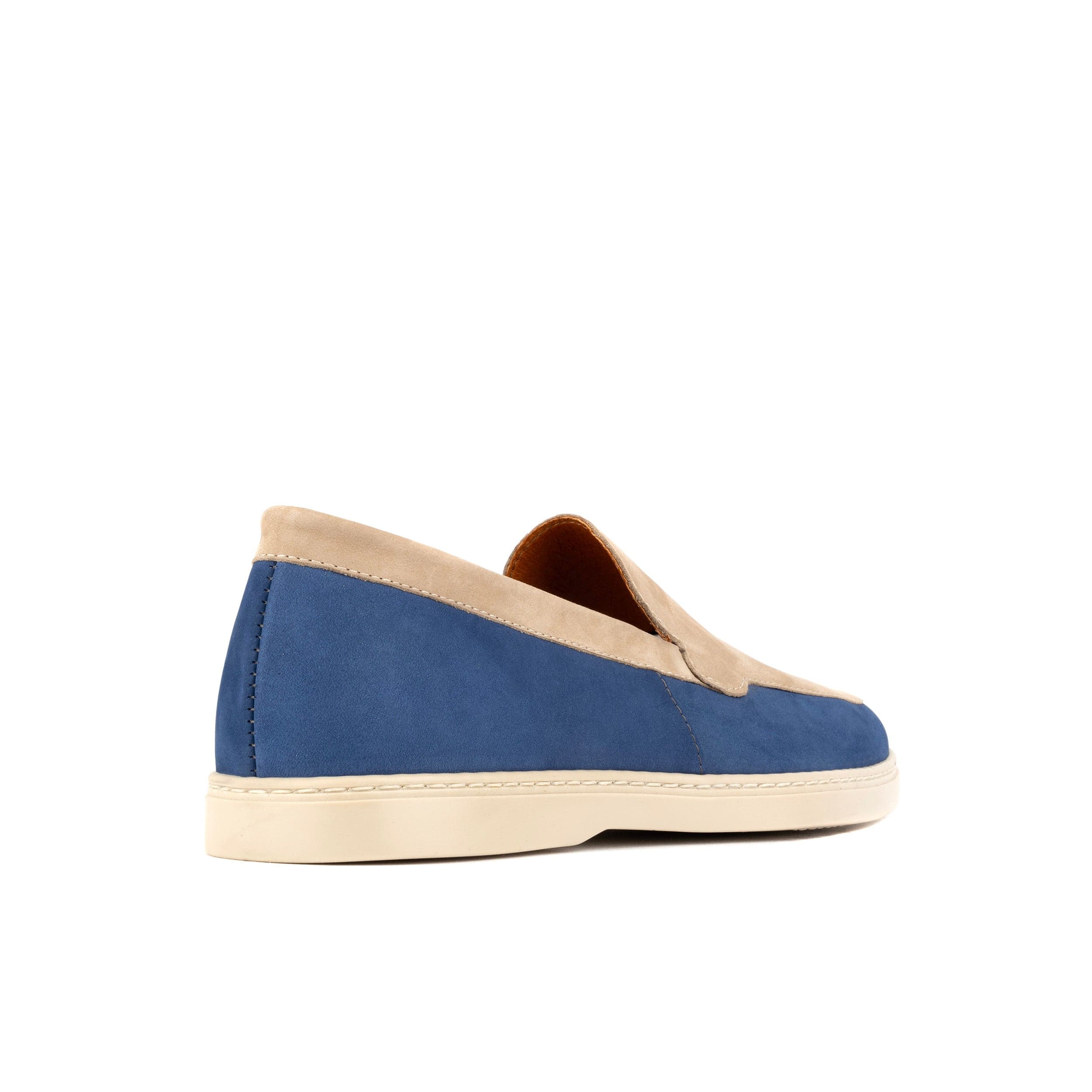 Gareth - Cream & Blue - Men’s two Tone Suede Loafer - Image 5
