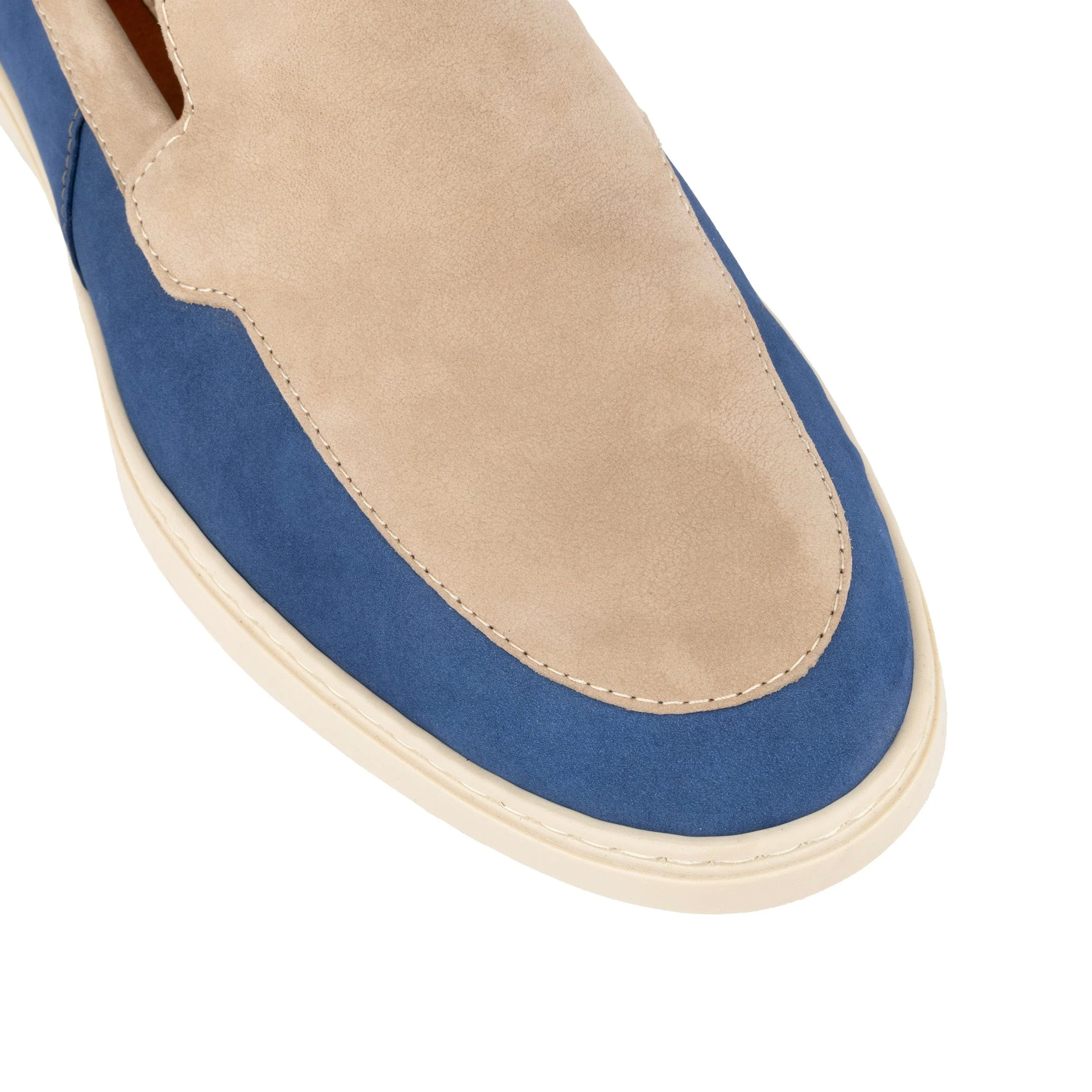 Gareth - Cream & Blue - Men’s two Tone Suede Loafer - Image 7