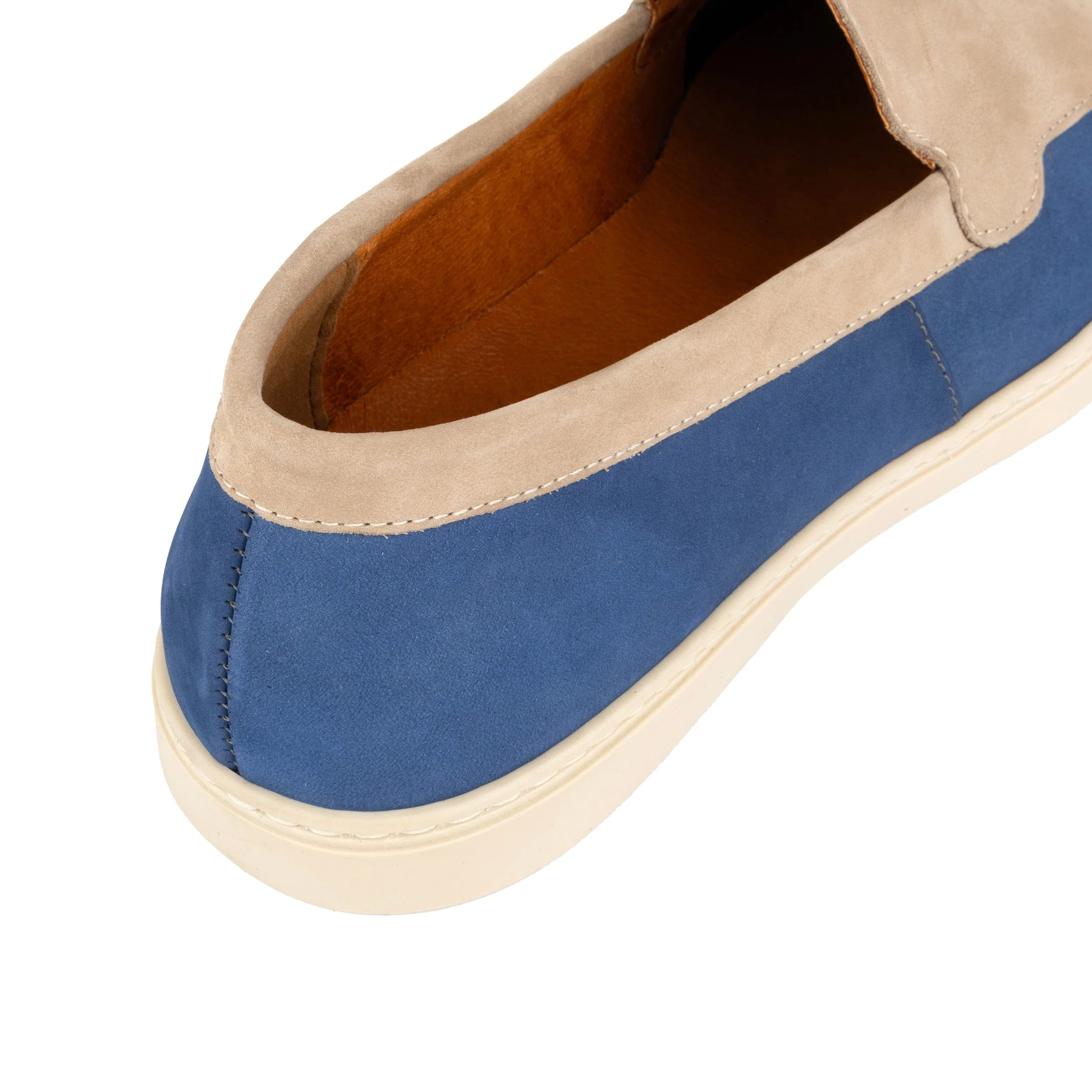 Gareth - Cream & Blue - Men’s two Tone Suede Loafer - Image 8