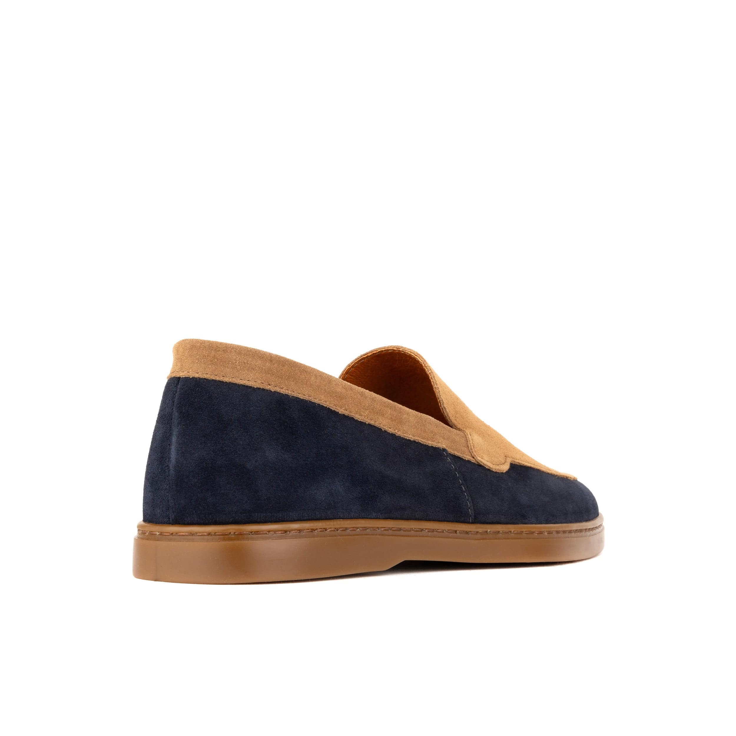 Gareth - Tan & Dark Blue - Men’s Two Tone Suede Loafer - Image 5