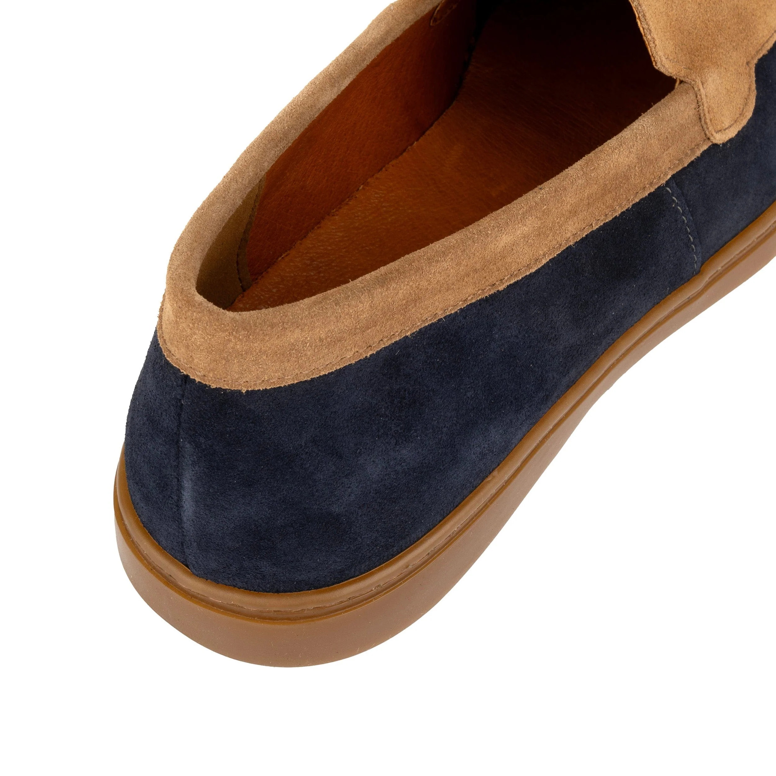Gareth - Tan & Dark Blue - Men’s Two Tone Suede Loafer - Image 8