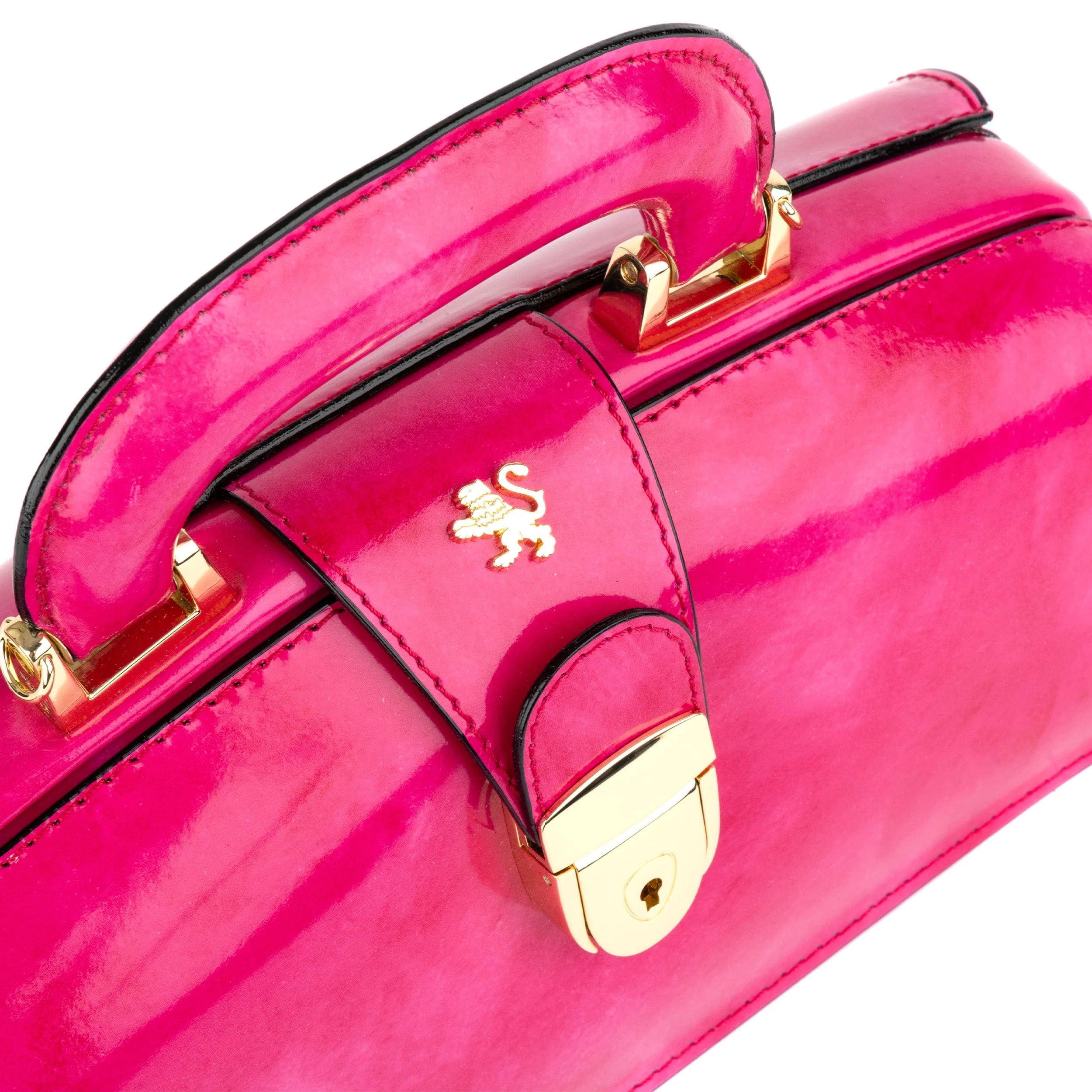 Gazelle - Pink - Top handle bag with key lock in pink smooth genuine leather - Image 5
