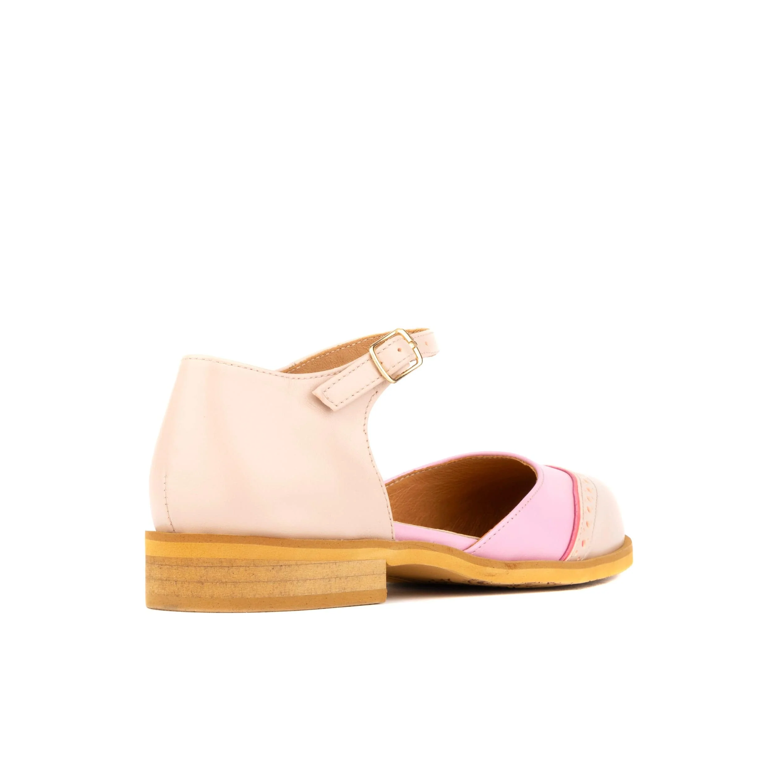 Gigot - Pink & Pastel - Women's closed heel round toe leather flat sandal - Image 5