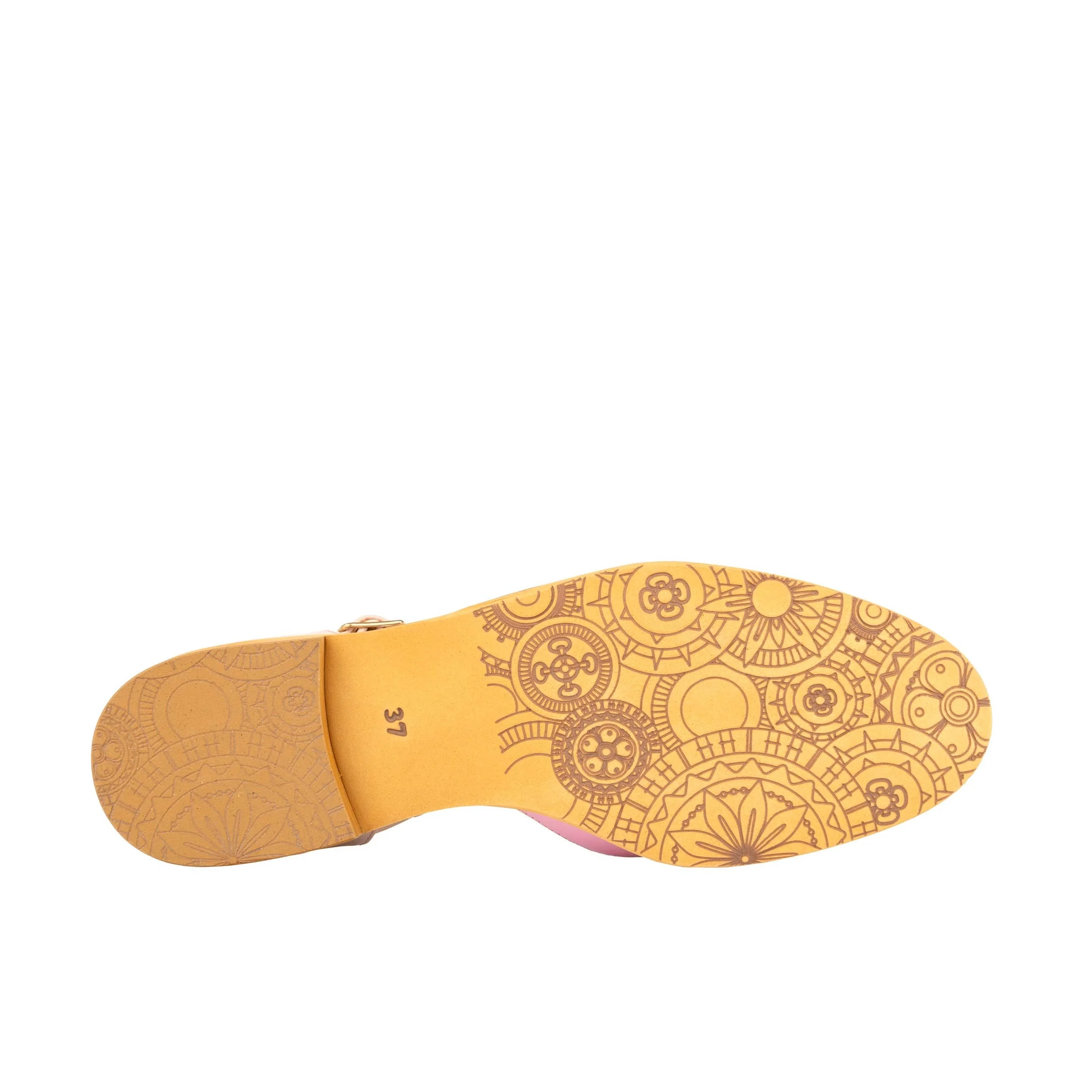 Gigot - Pink & Pastel - Women's closed heel round toe leather flat sandal - Image 6