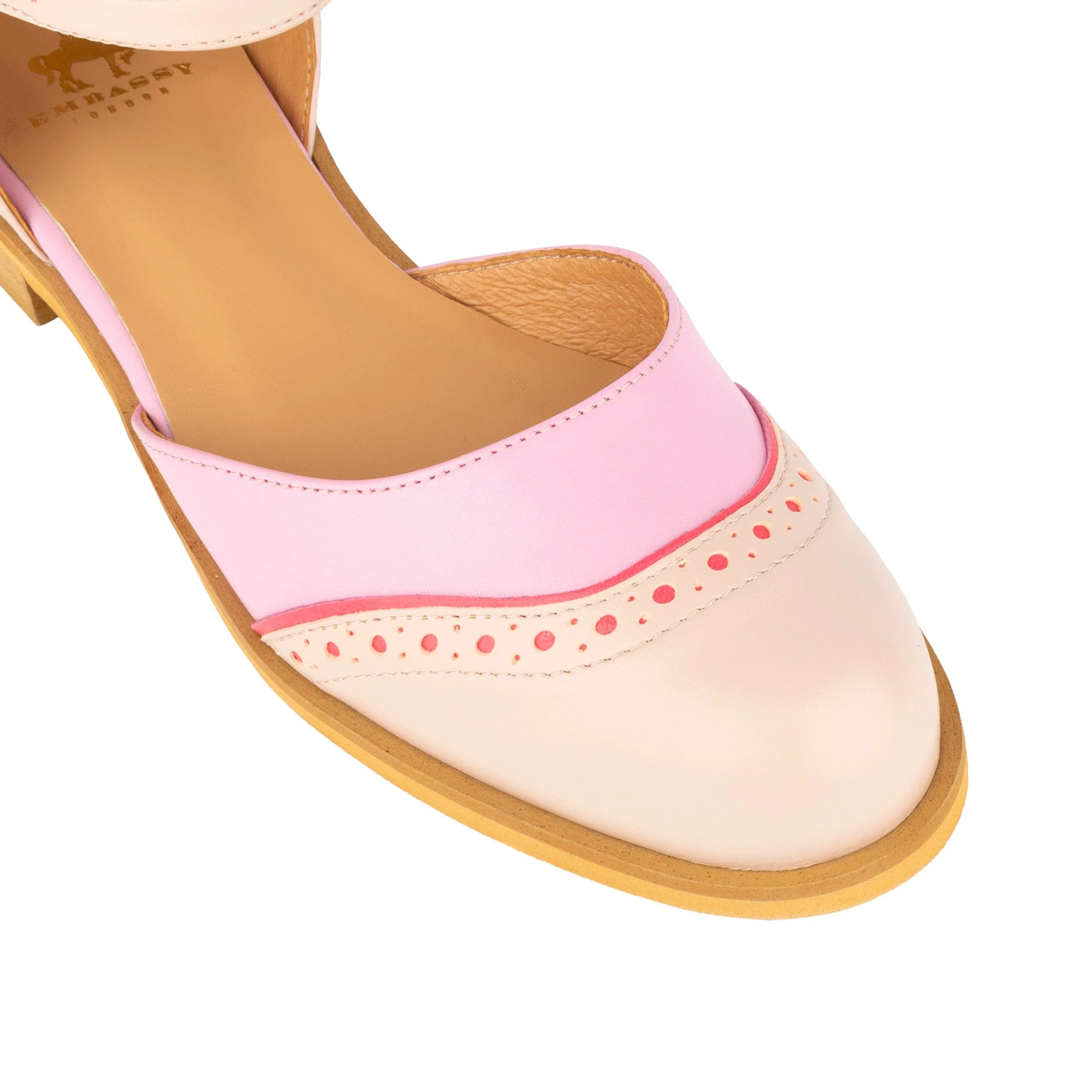 Gigot - Pink & Pastel - Women's closed heel round toe leather flat sandal - Image 8