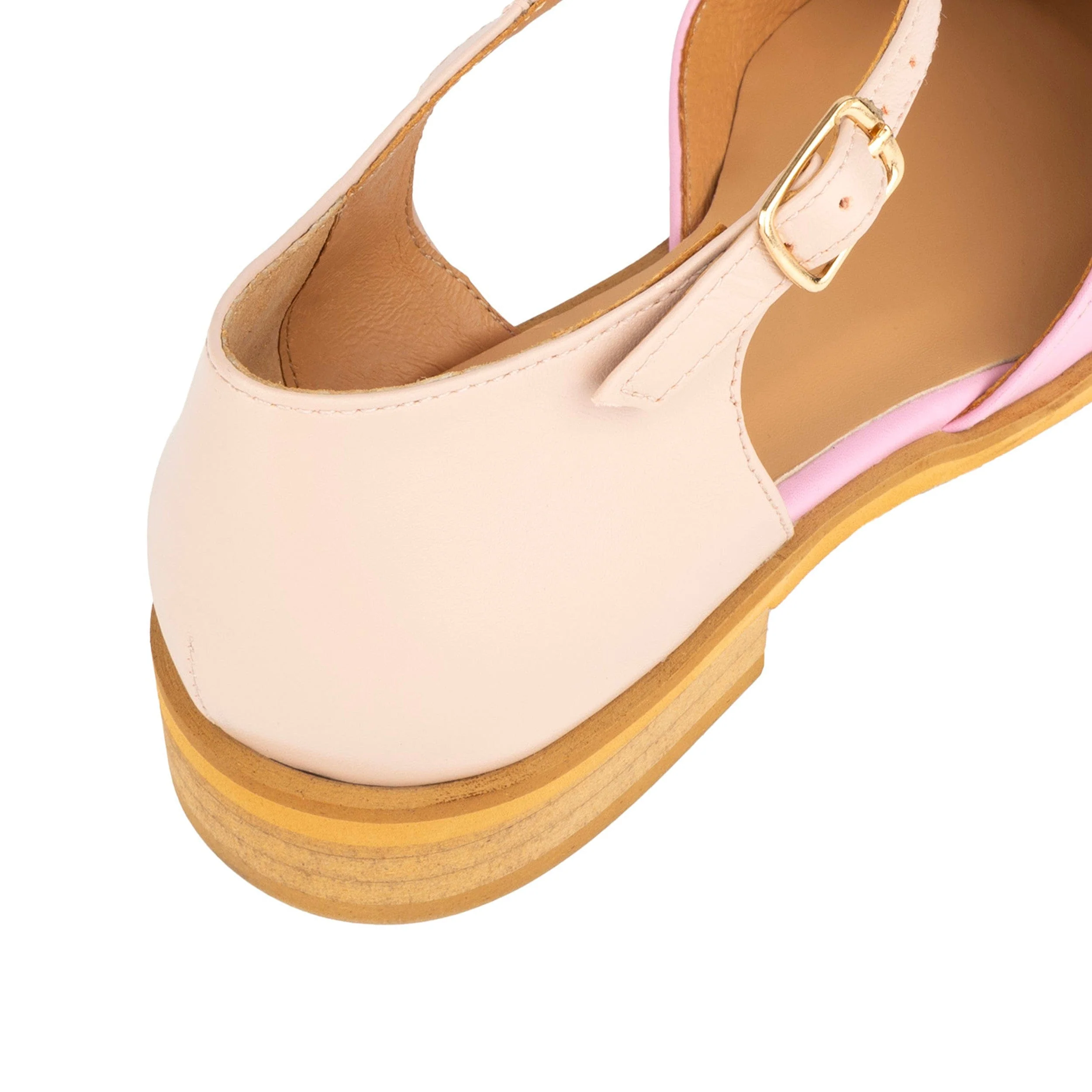 Gigot - Pink & Pastel - Women's closed heel round toe leather flat sandal - Image 9