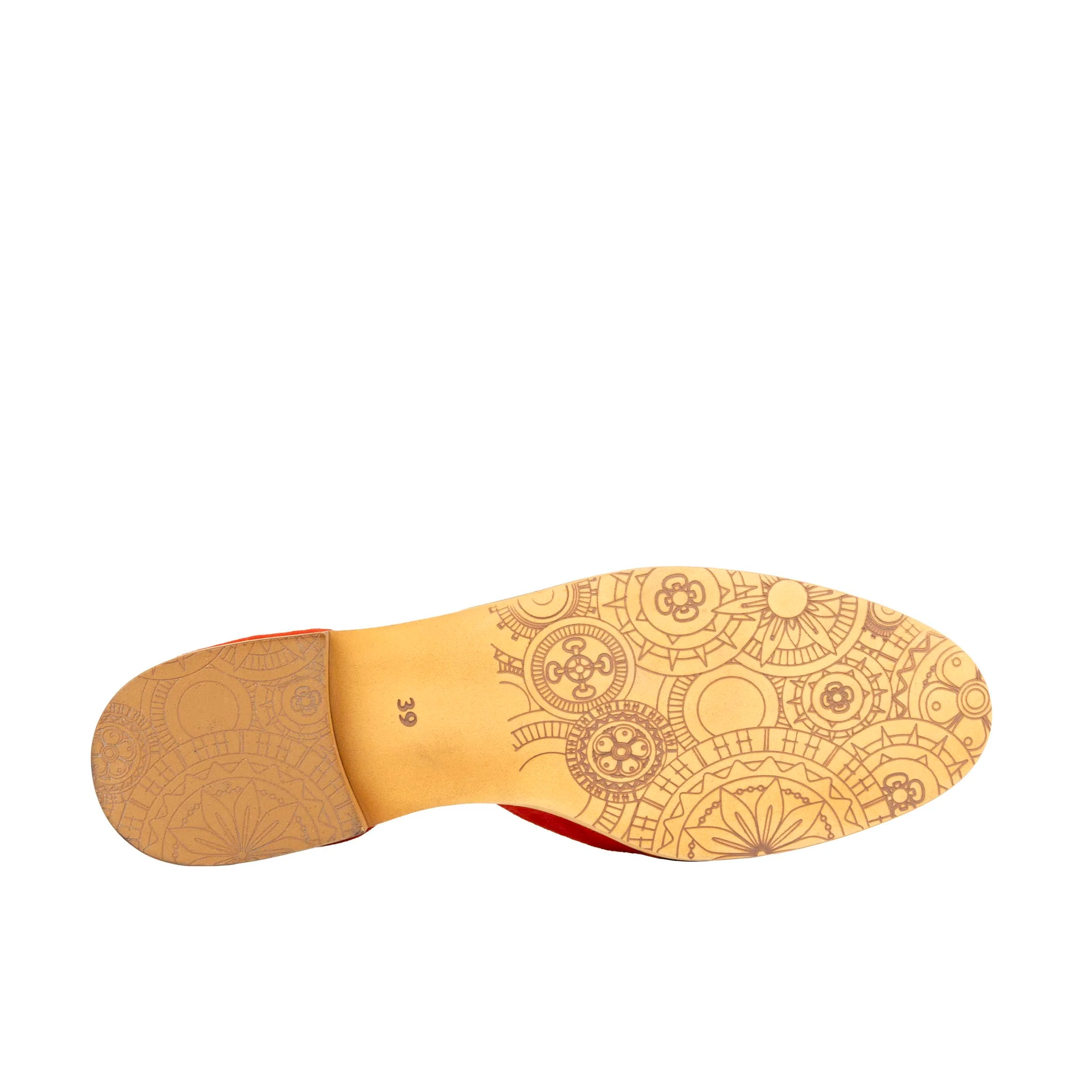 Gigot - Red Multi - Women's closed heel round toe leather flat sandal - Image 5