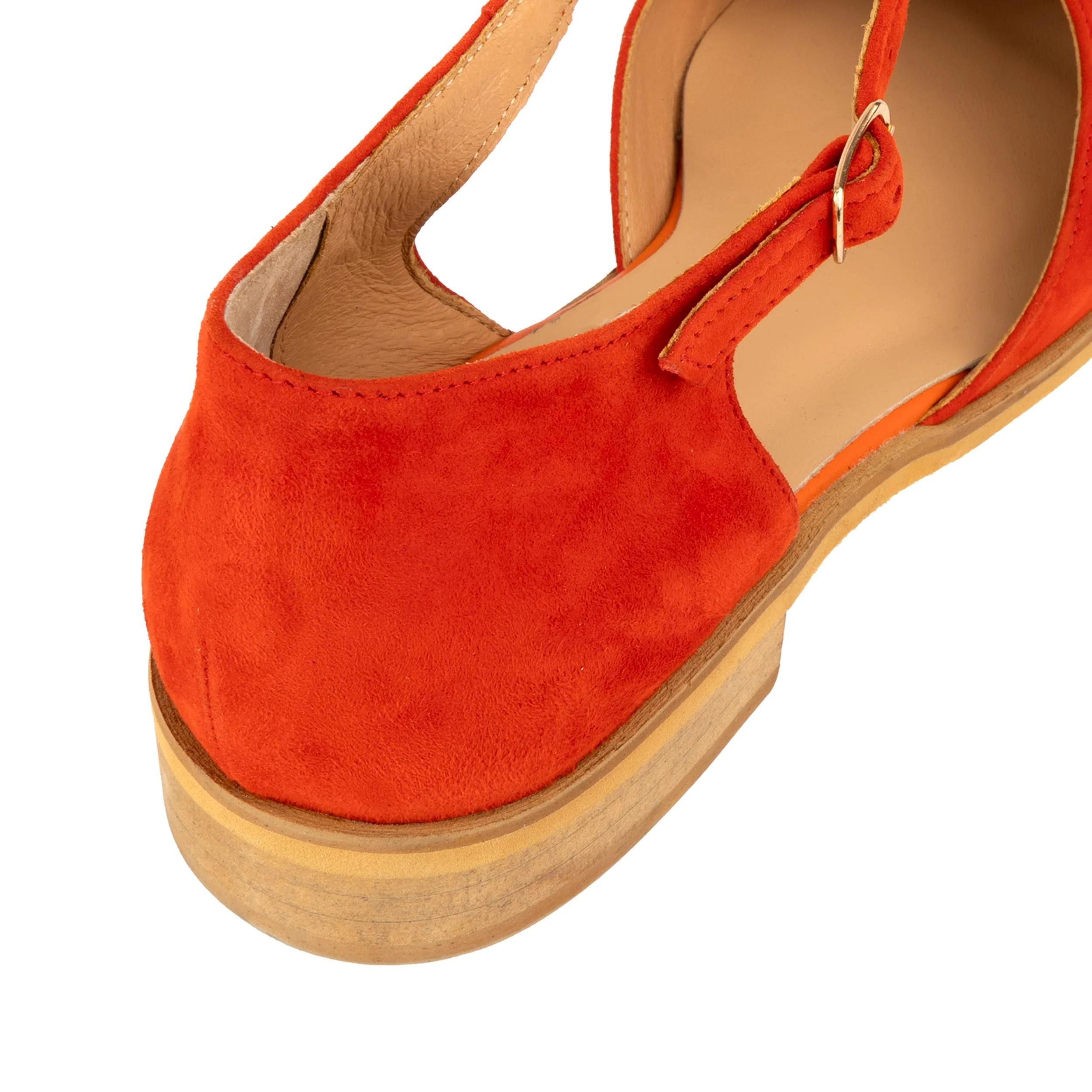 Gigot - Red Multi - Women's closed heel round toe leather flat sandal - Image 8