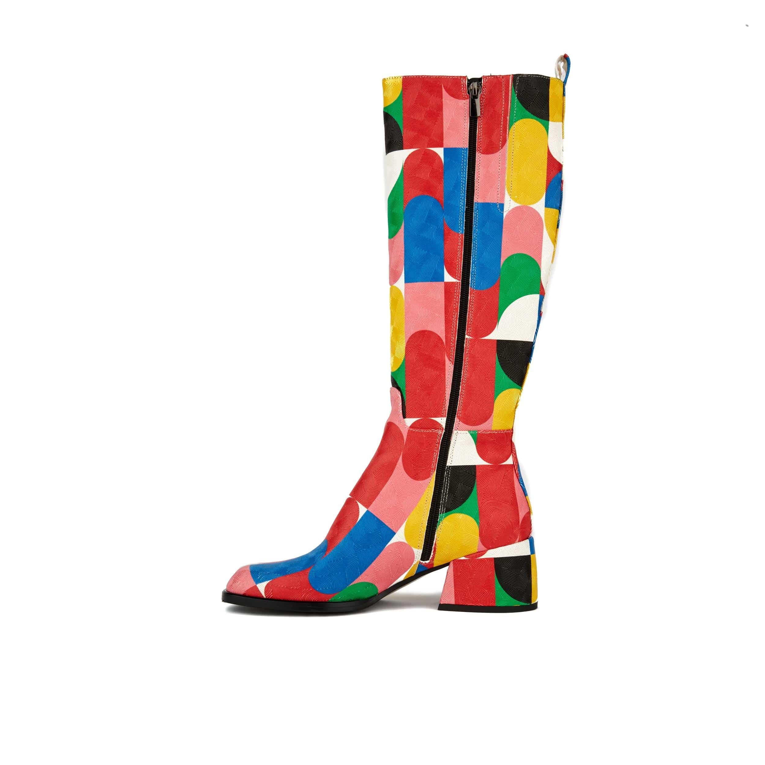 GoGo - Groovy - Women's Italian leather block heel colourful long boot - Image 3
